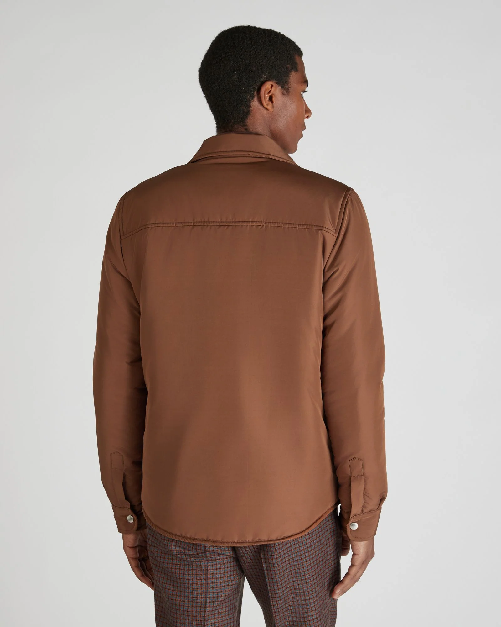 Casual fit technical fabric padded overshirt - Image 3