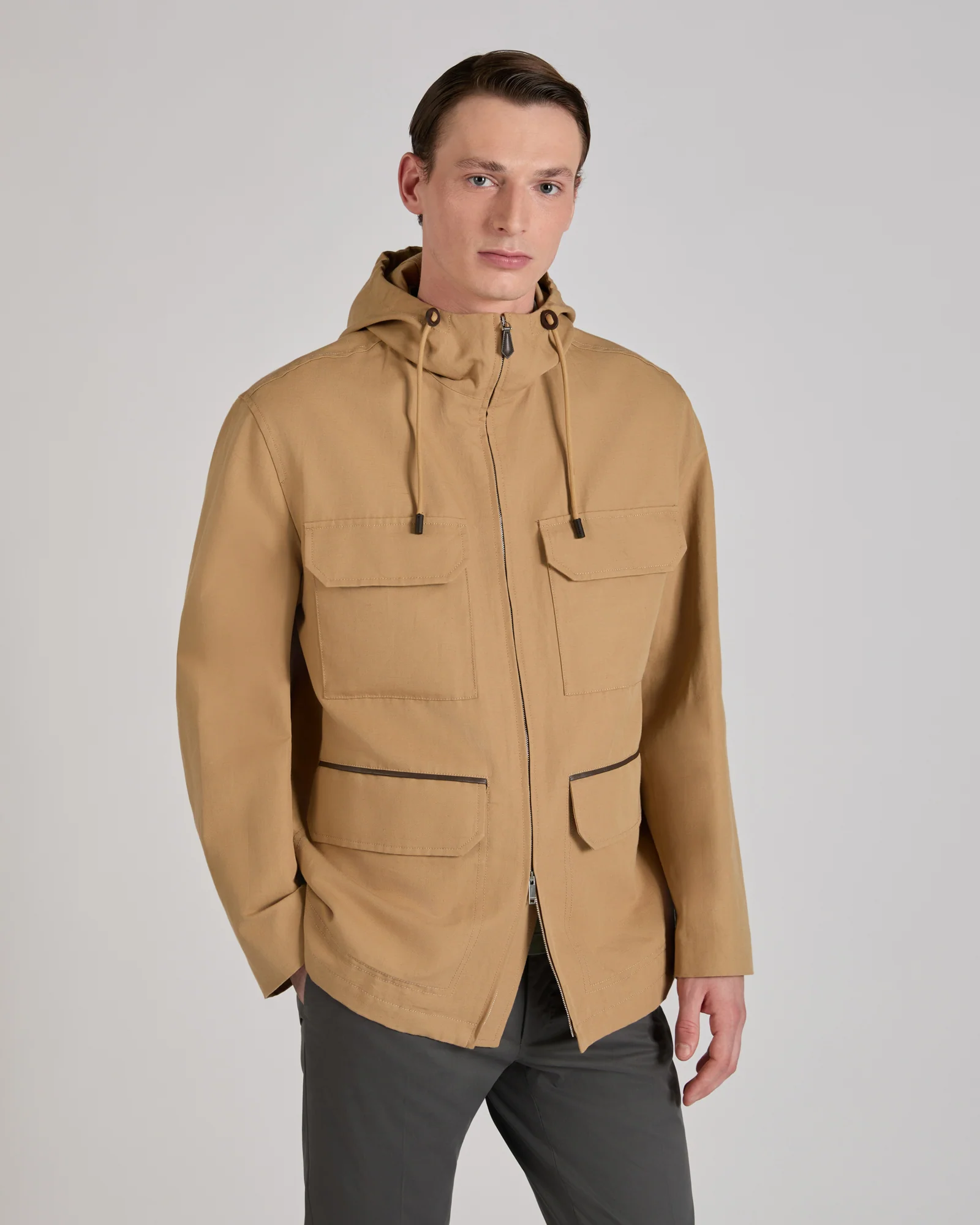 Cotton and linen canvas jacket - Image 2