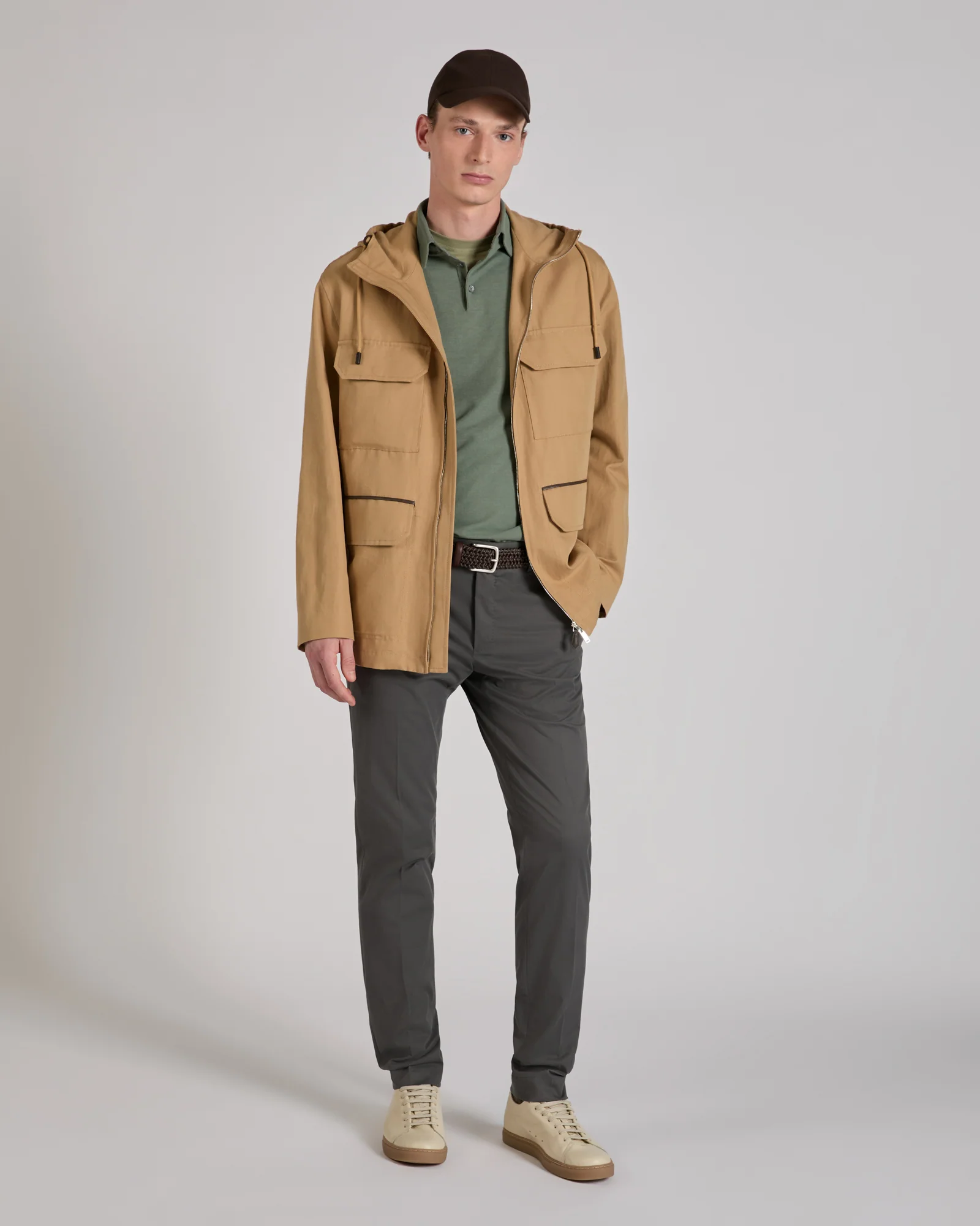 Cotton and linen canvas jacket - Image 5