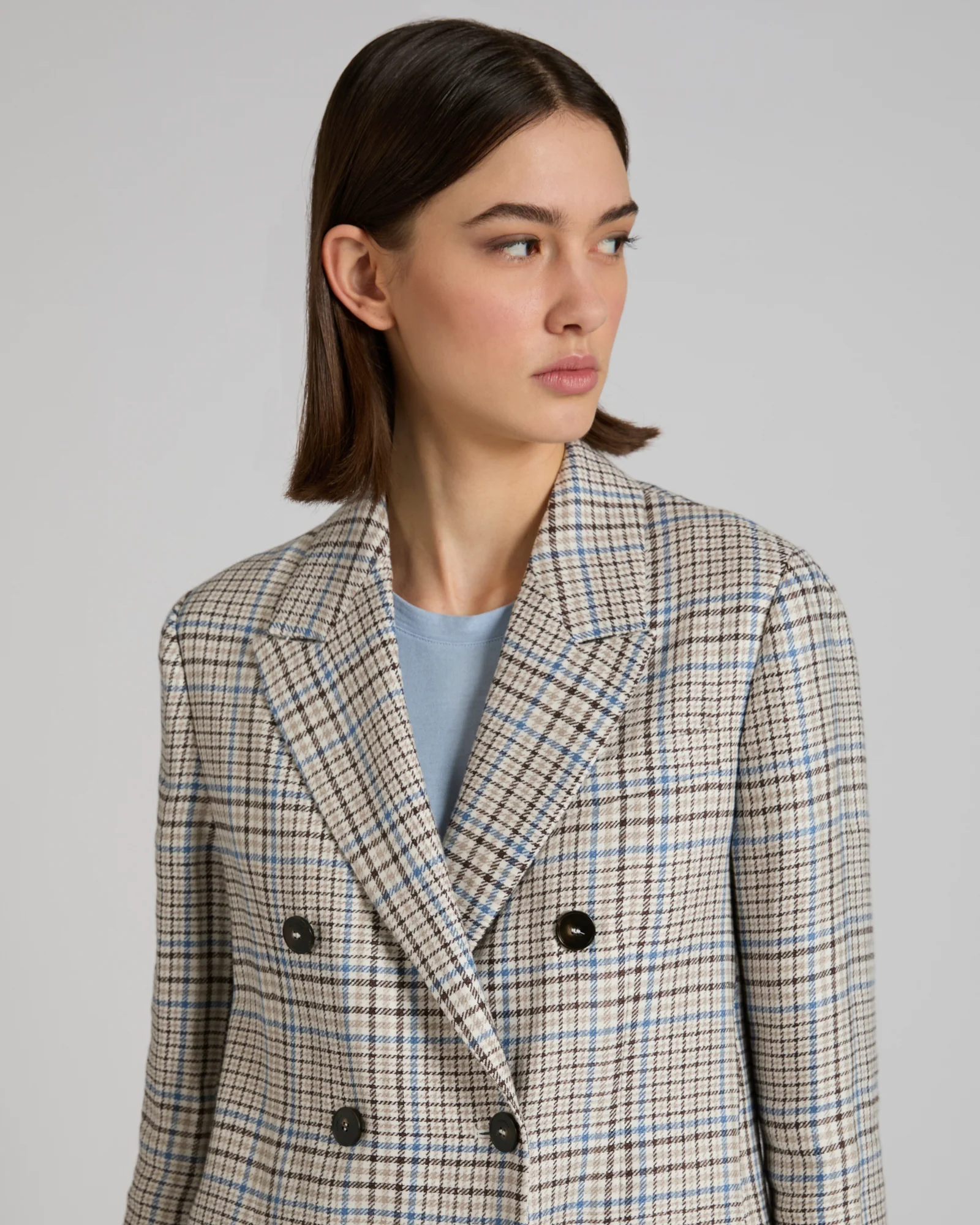 Double-breasted Prince of Wales linen jacket - Image 4