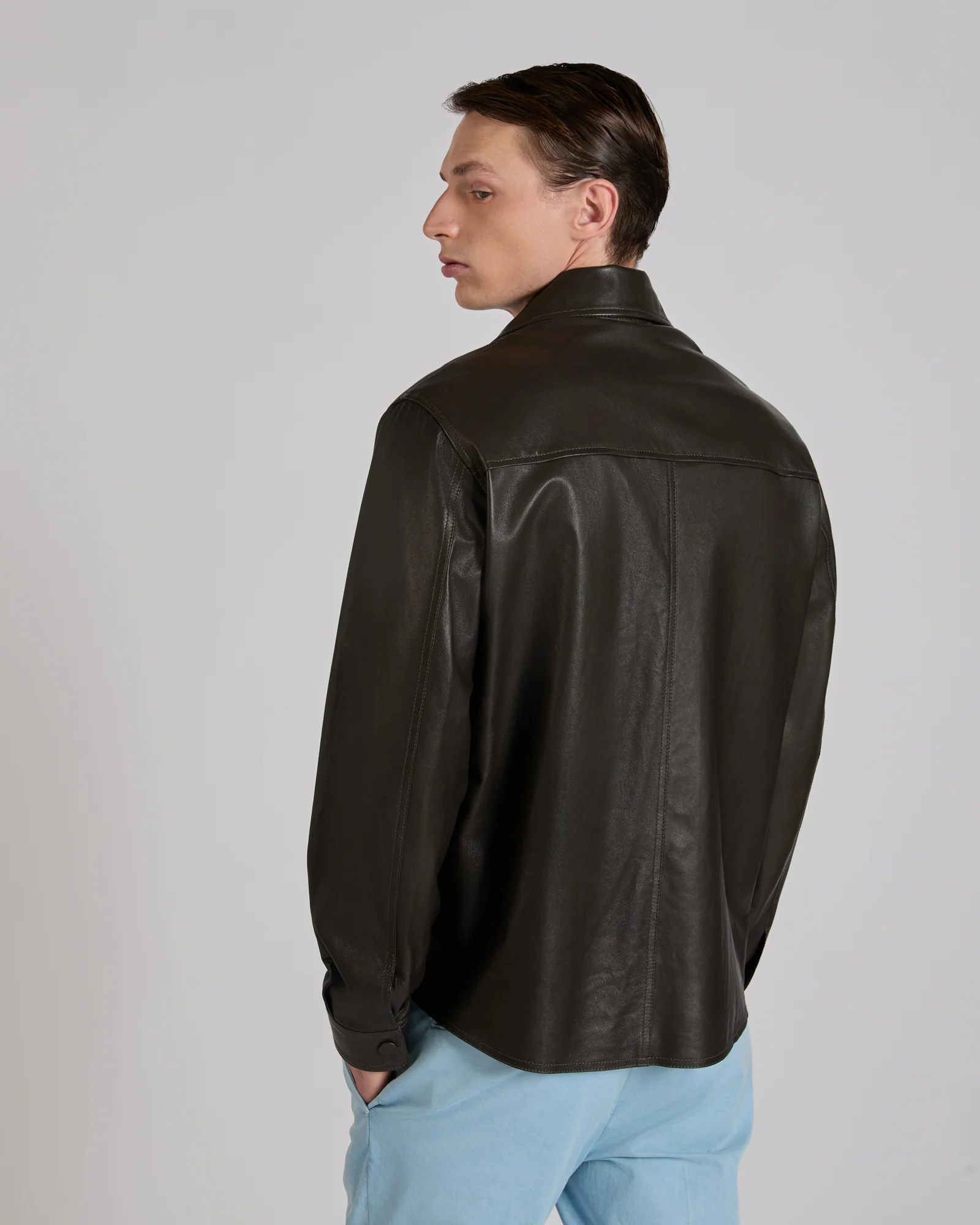 Leather overshirt - Image 3
