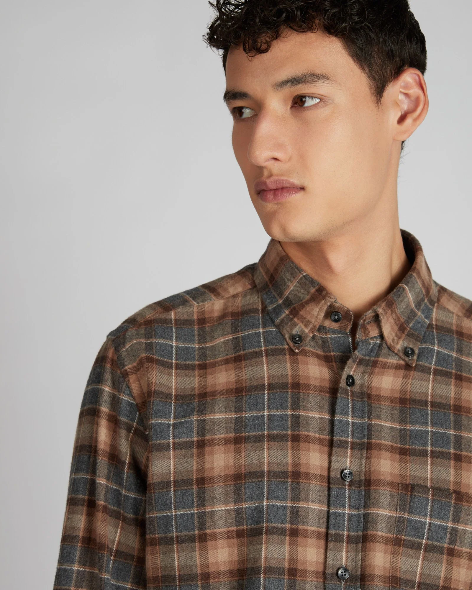 Regular fit cotton flannel shirt - Image 4