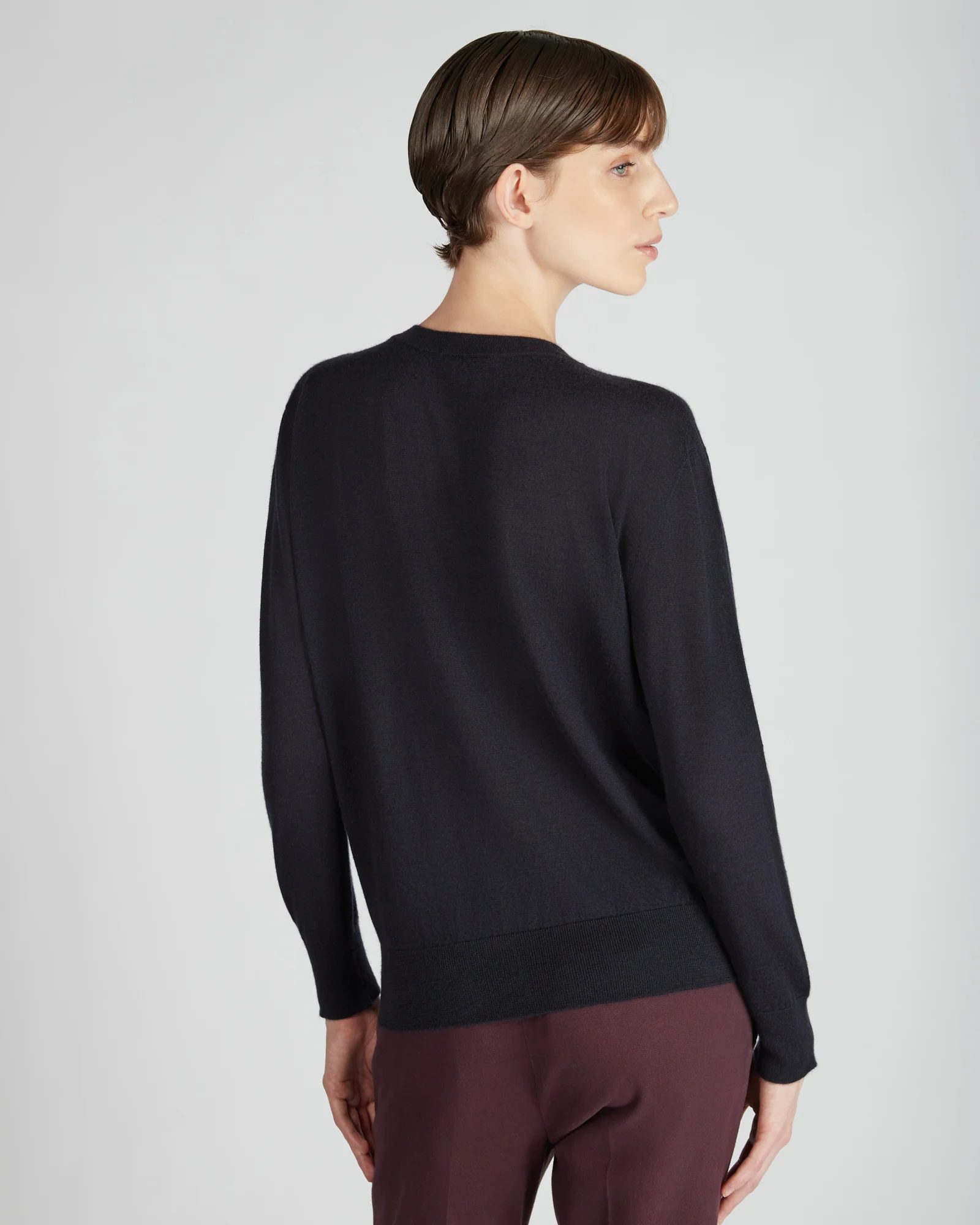 Regular fit crewneck sweater in cashmere and silk - Image 3