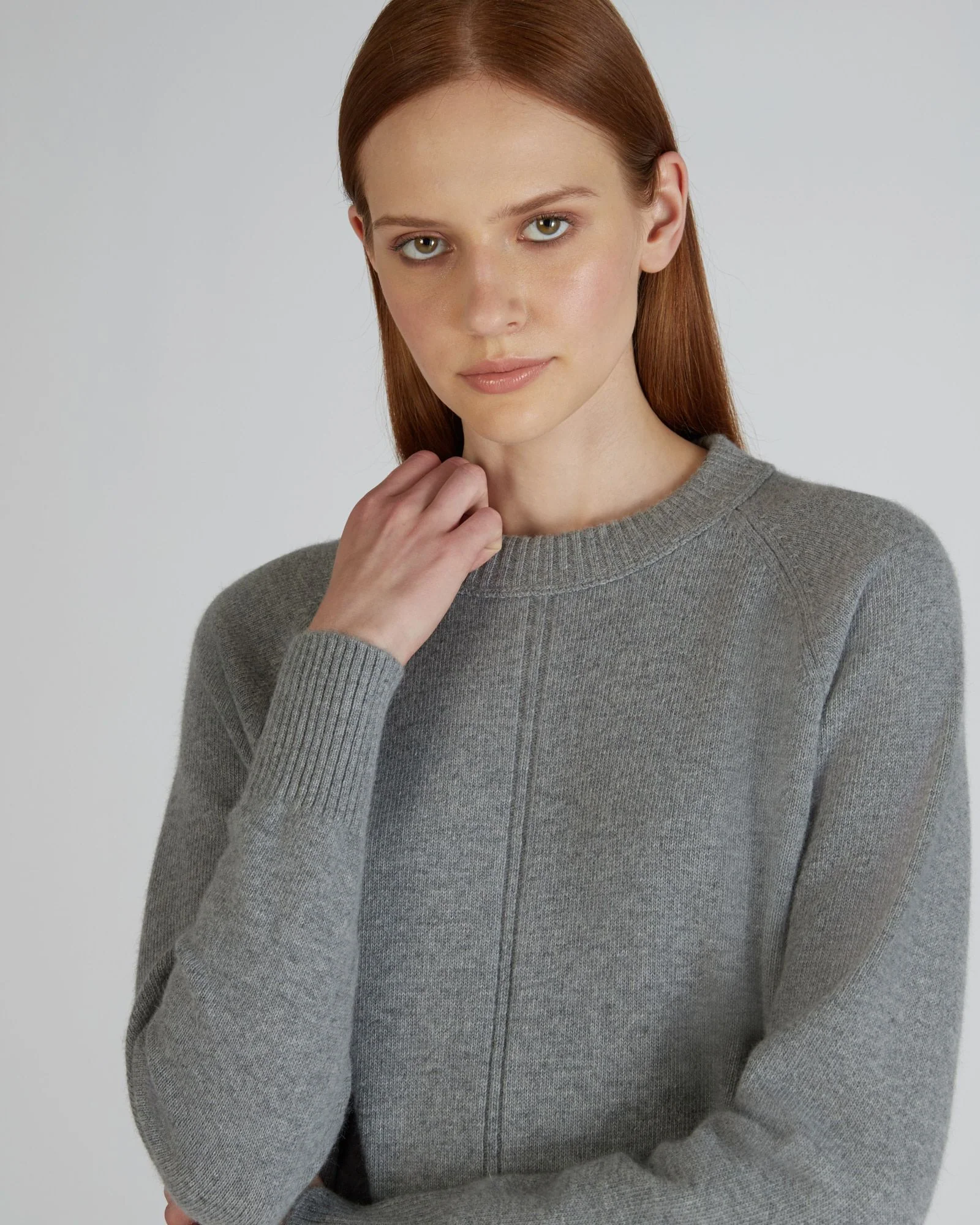 Regular fit crewneck sweater in wool and Angora - Image 4