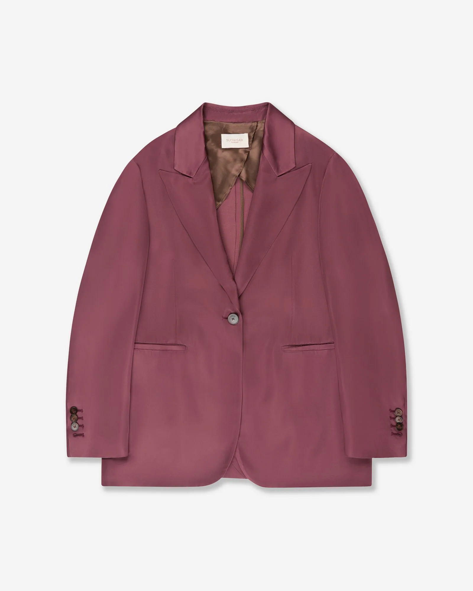 Regular fit jacket in shiny satin