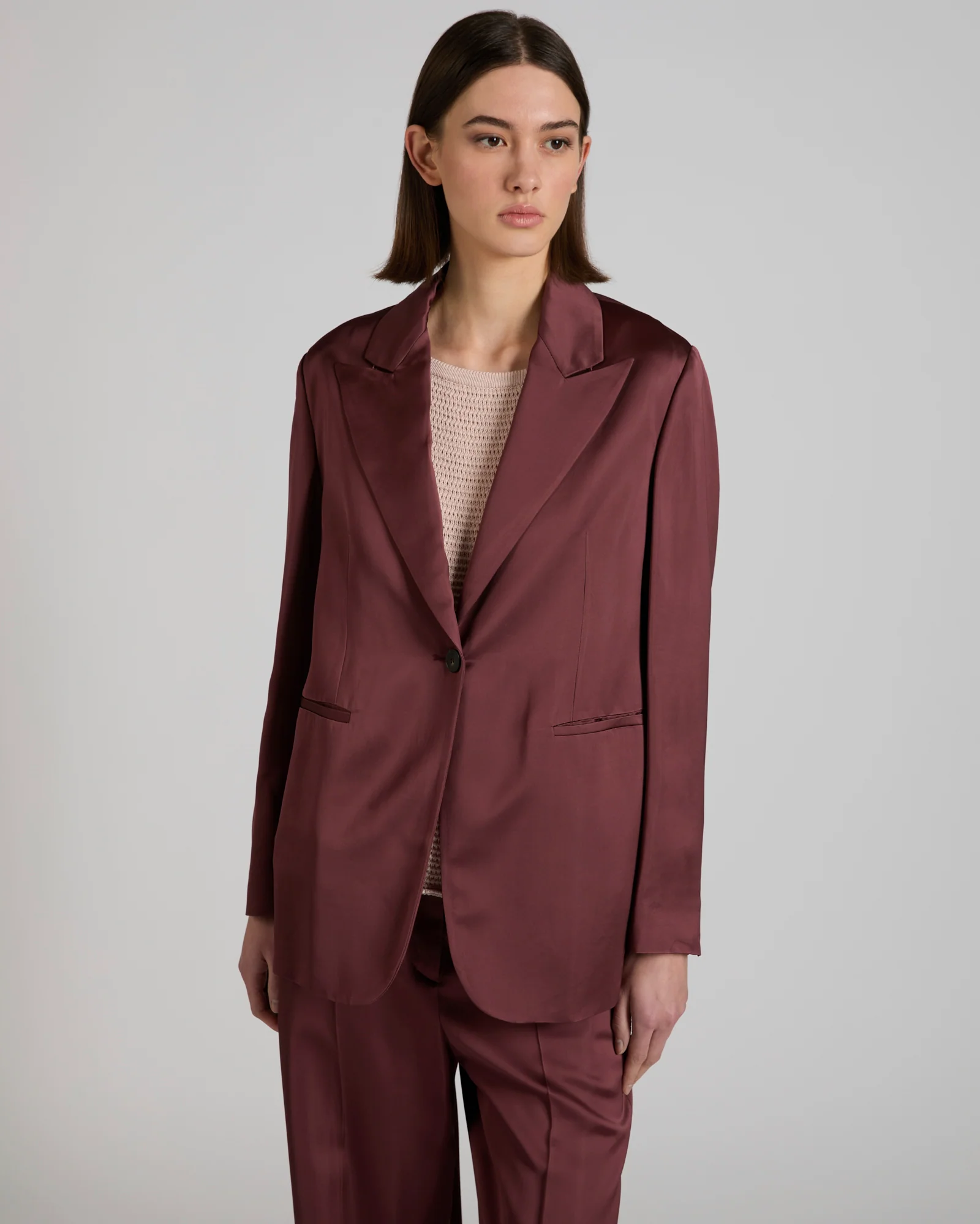 Regular fit jacket in shiny satin - Image 2