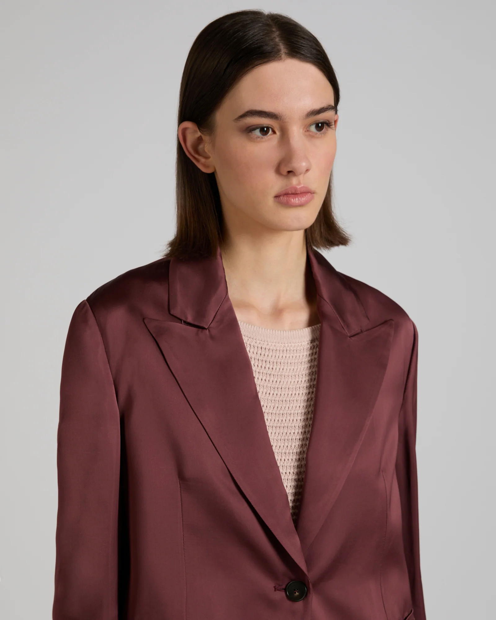 Regular fit jacket in shiny satin - Image 4