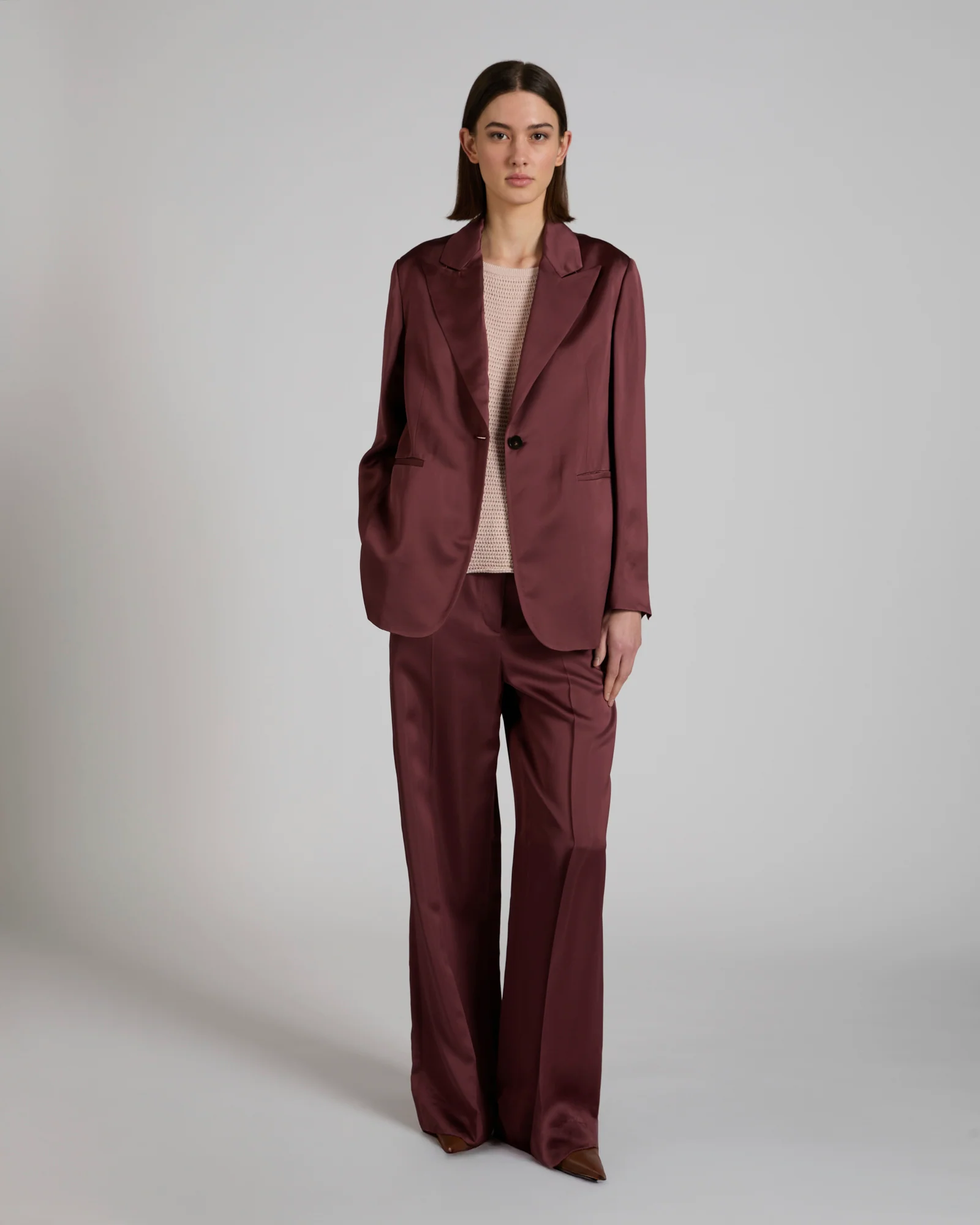 Regular fit jacket in shiny satin - Image 5