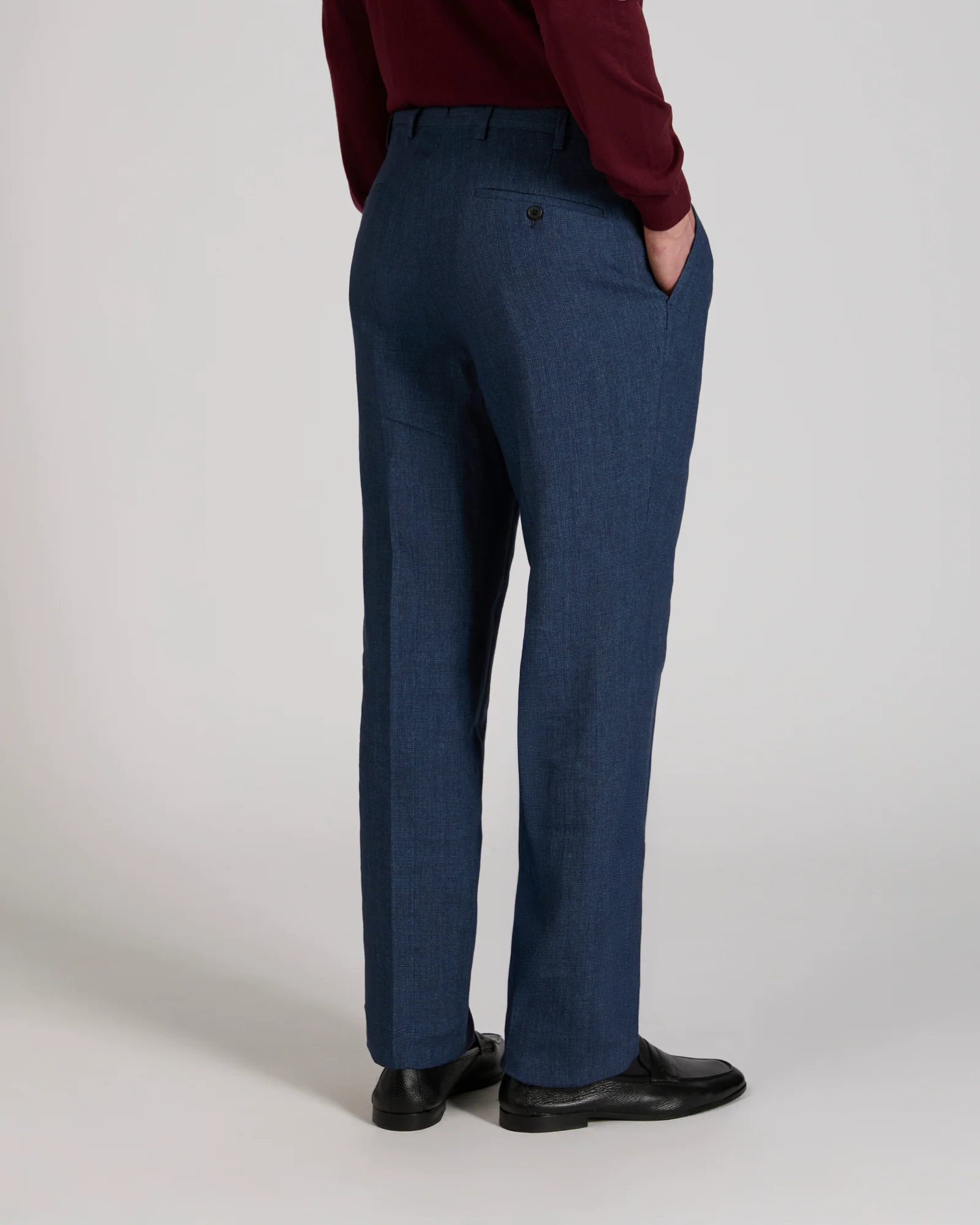 Regular fit patterned linen trousers - Image 3
