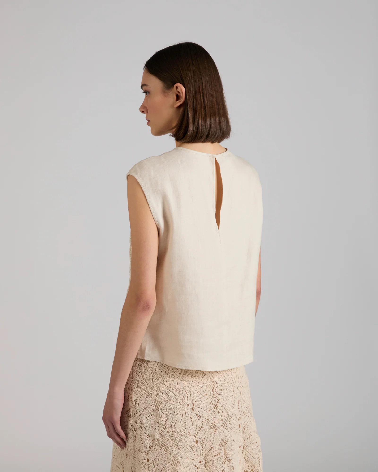 Regular fit top in macramé lace - Image 3