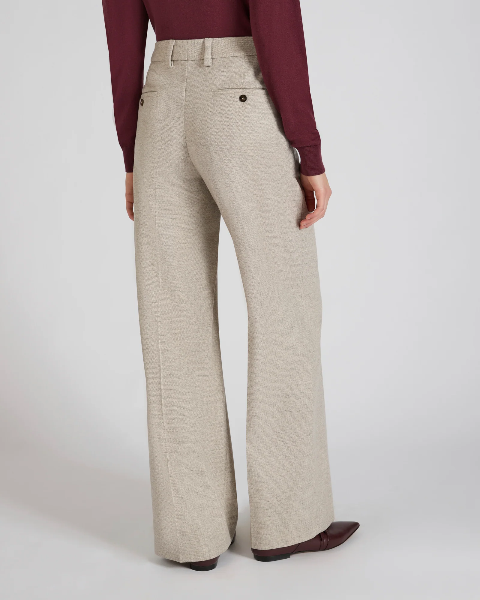 Regular fit trousers in stretch flannel - Image 3