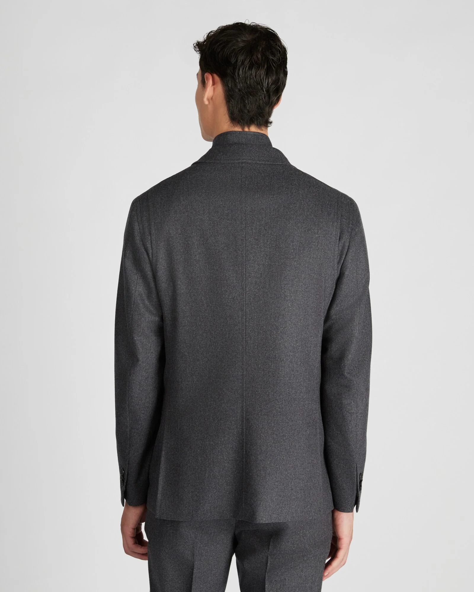 Regular fit wool and cashmere flannel jacket - Image 3