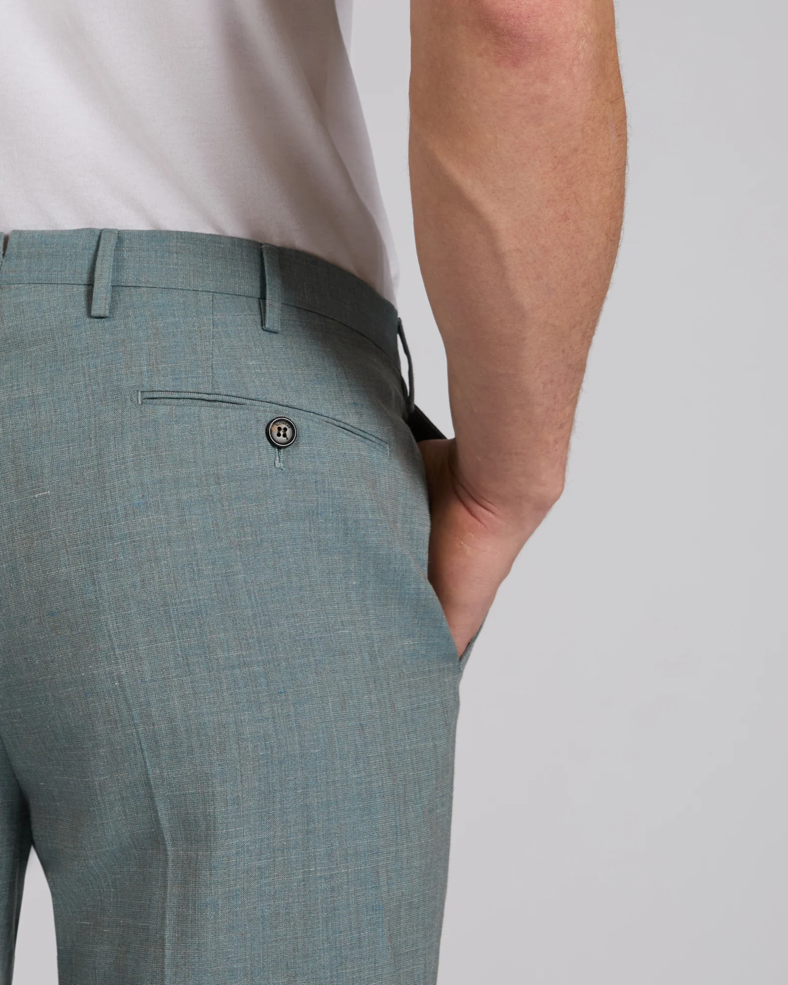 Regular fit wool and silk trousers - Image 4