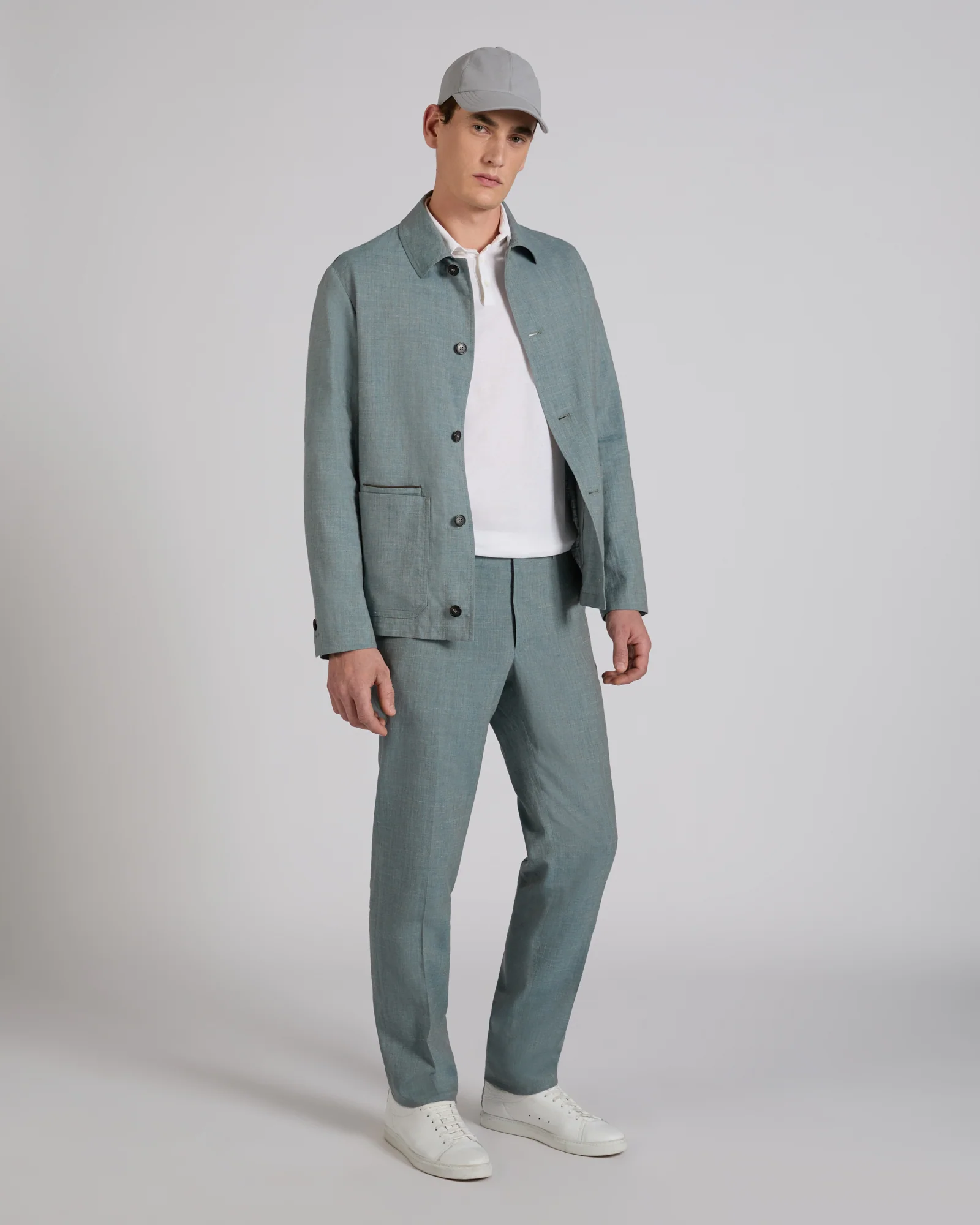 Regular fit wool and silk trousers - Image 5