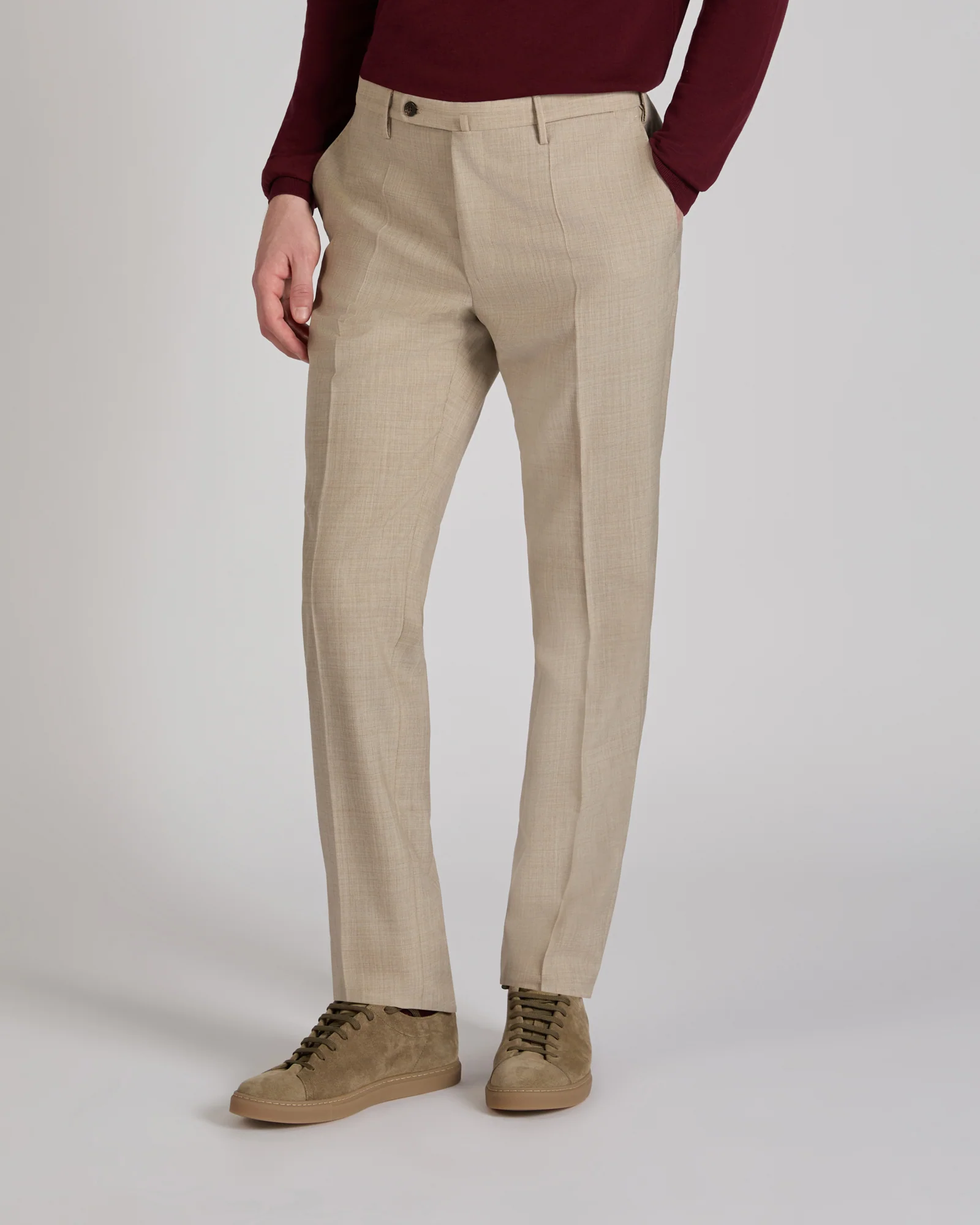 Regular fit wool fabric trousers - Image 2