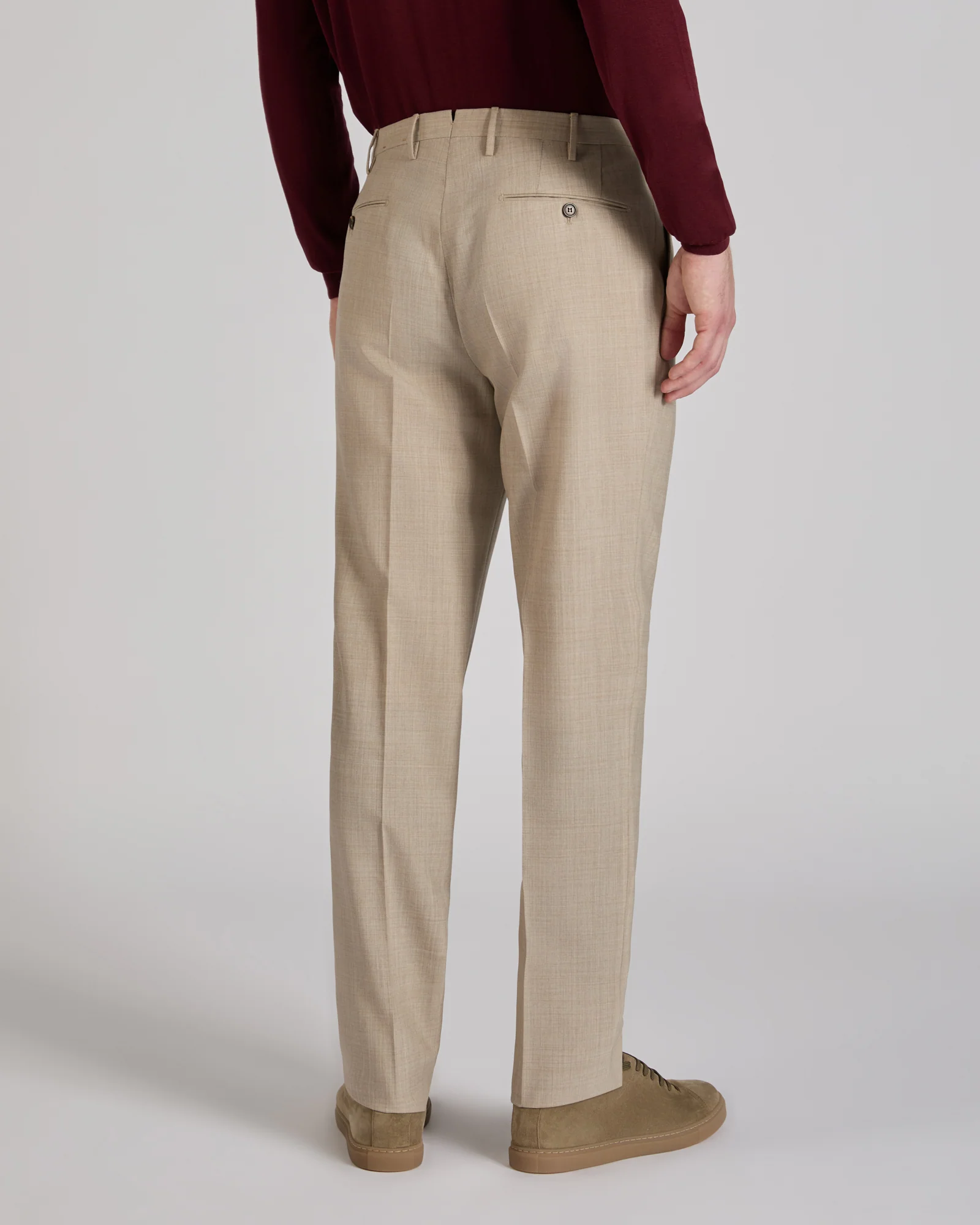 Regular fit wool fabric trousers - Image 3