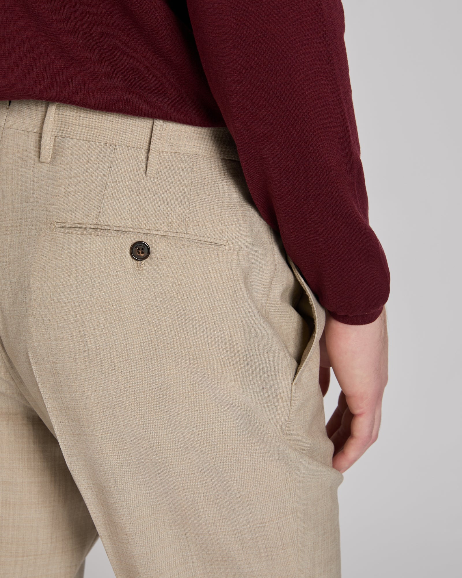 Regular fit wool fabric trousers - Image 4