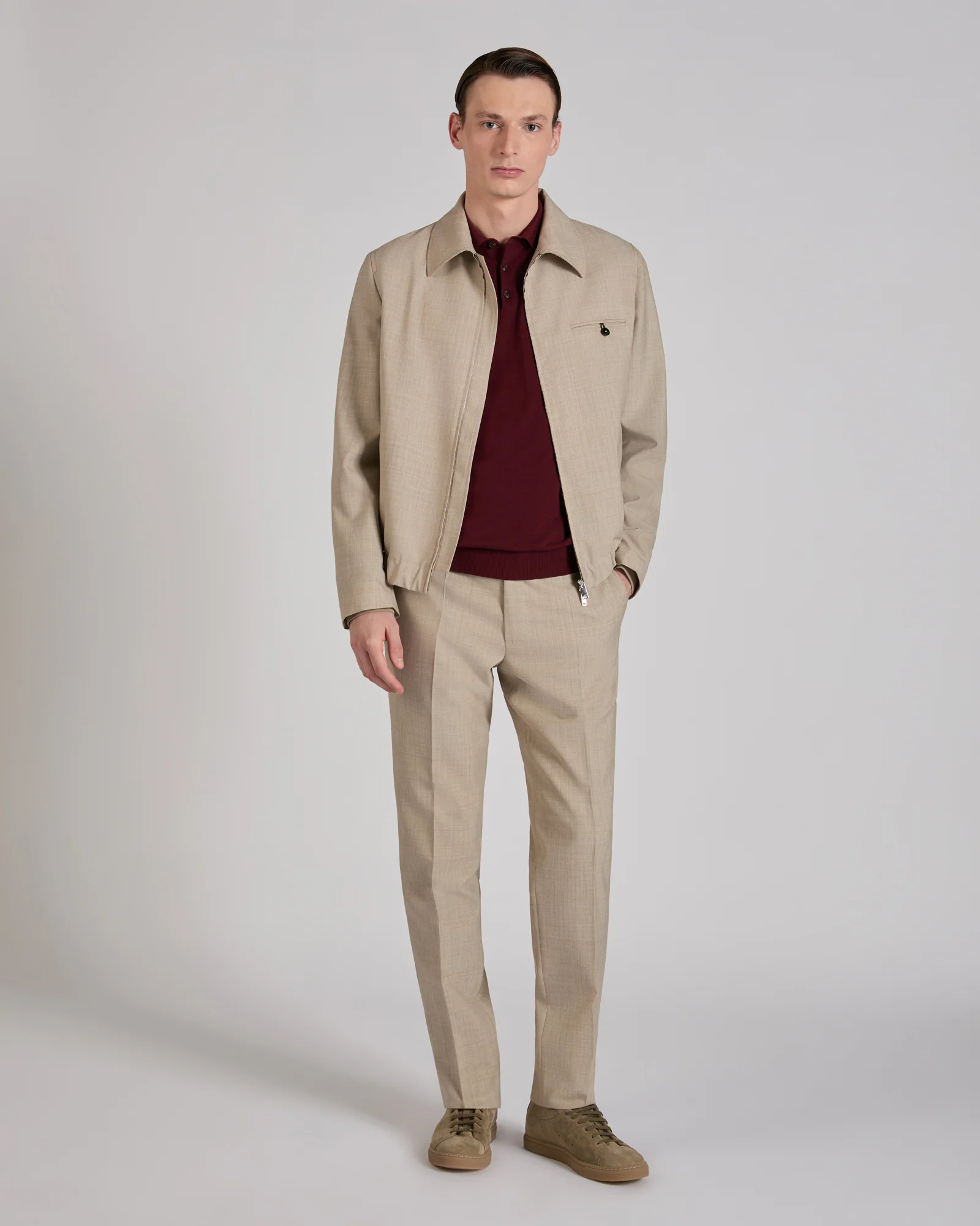 Regular fit wool fabric trousers - Image 5