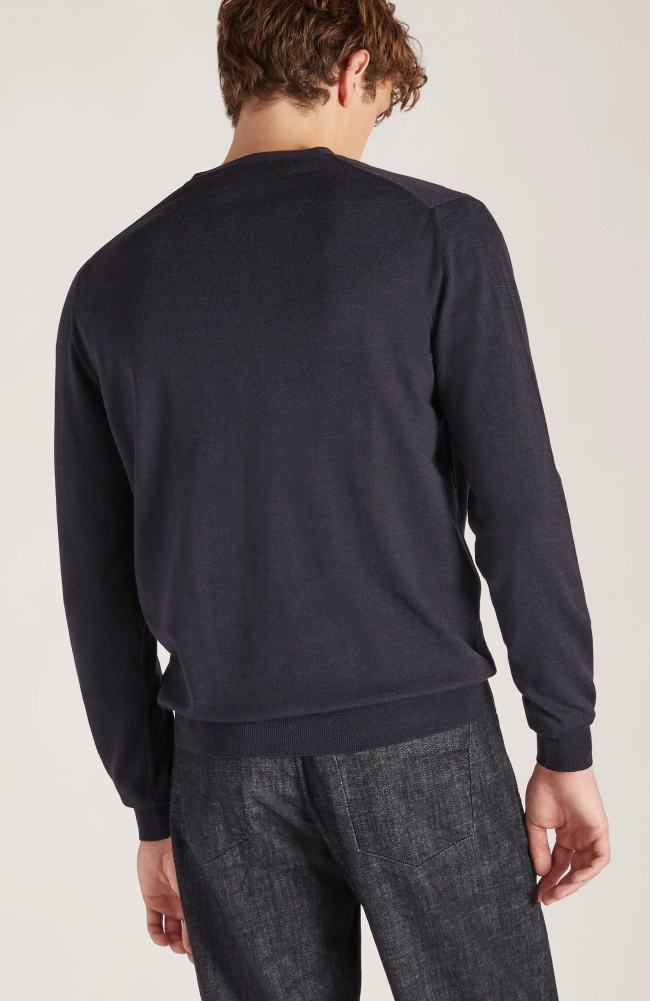 Slim-fit cardigan in certified Flexwool - Image 3