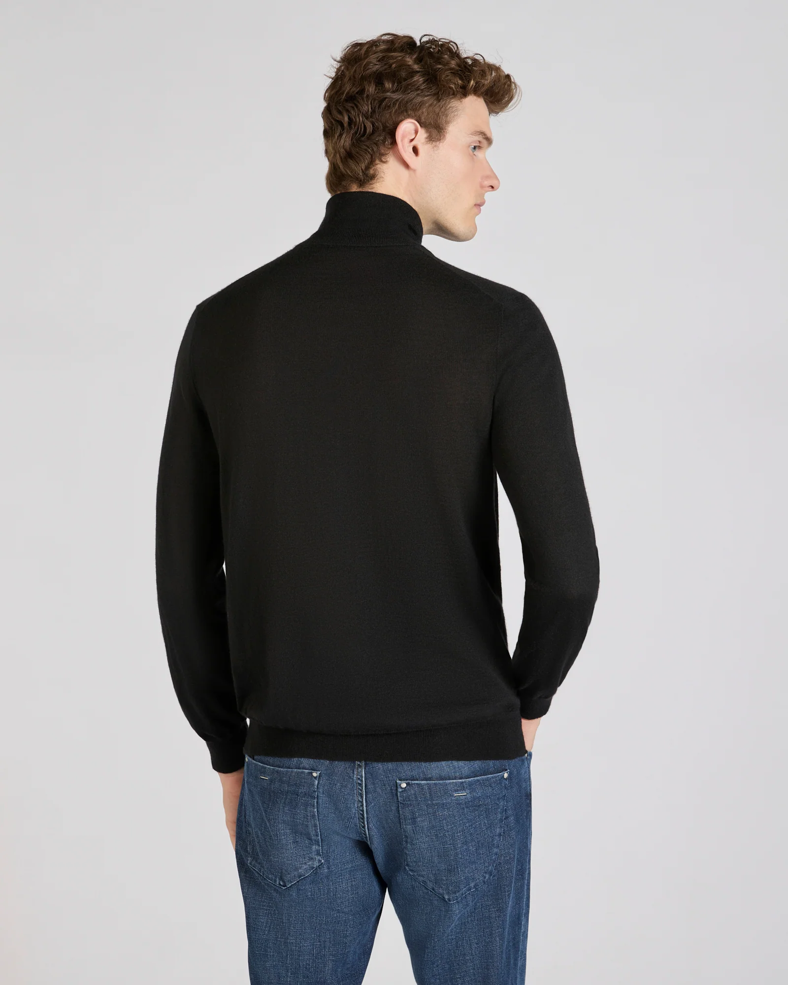 Slim fit cashmere and silk turtleneck sweater - Image 3