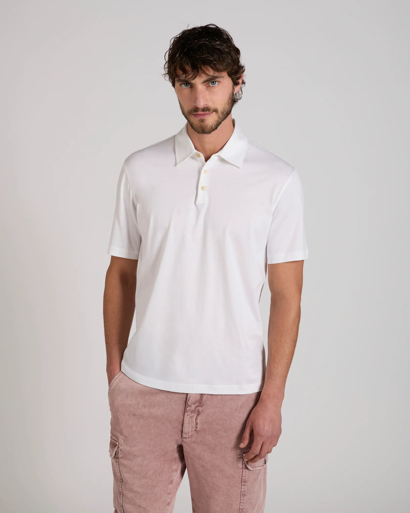 Slim fit cotton and silk jersey polo shirt - Image 2