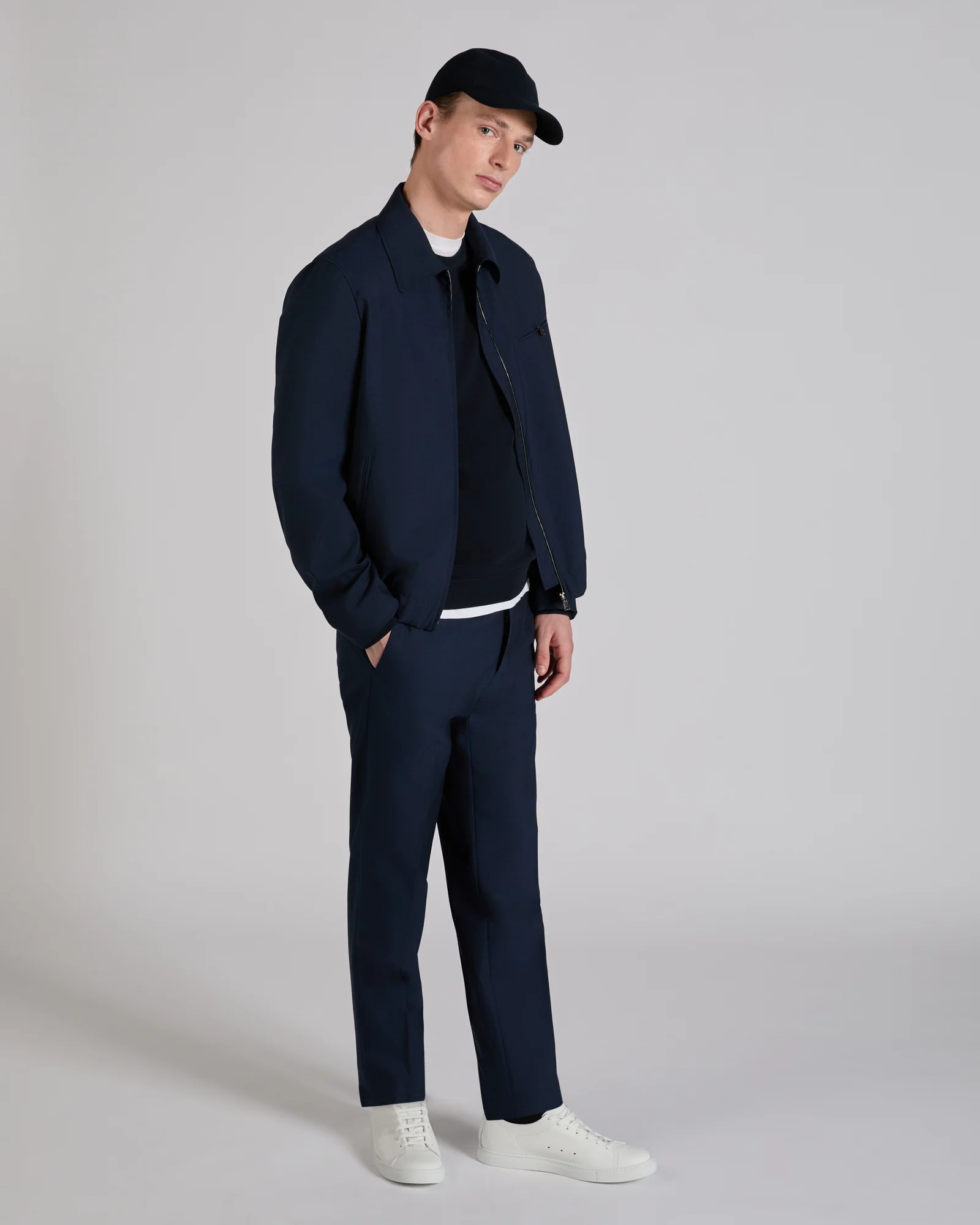 Slim fit cotton crepe crew-neck jumper - Image 5
