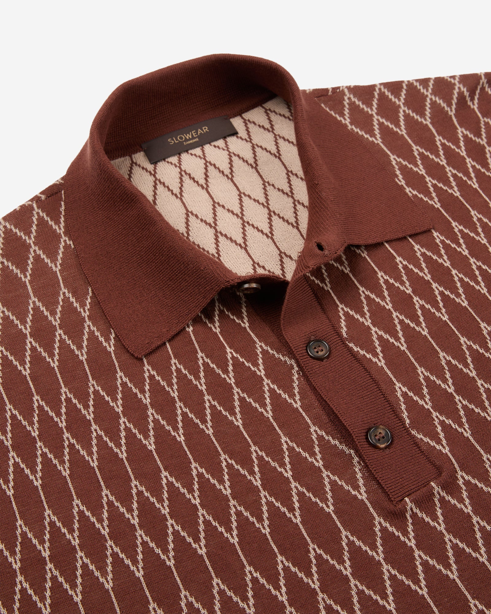 Slim fit cotton crepe polo shirt - Image 6