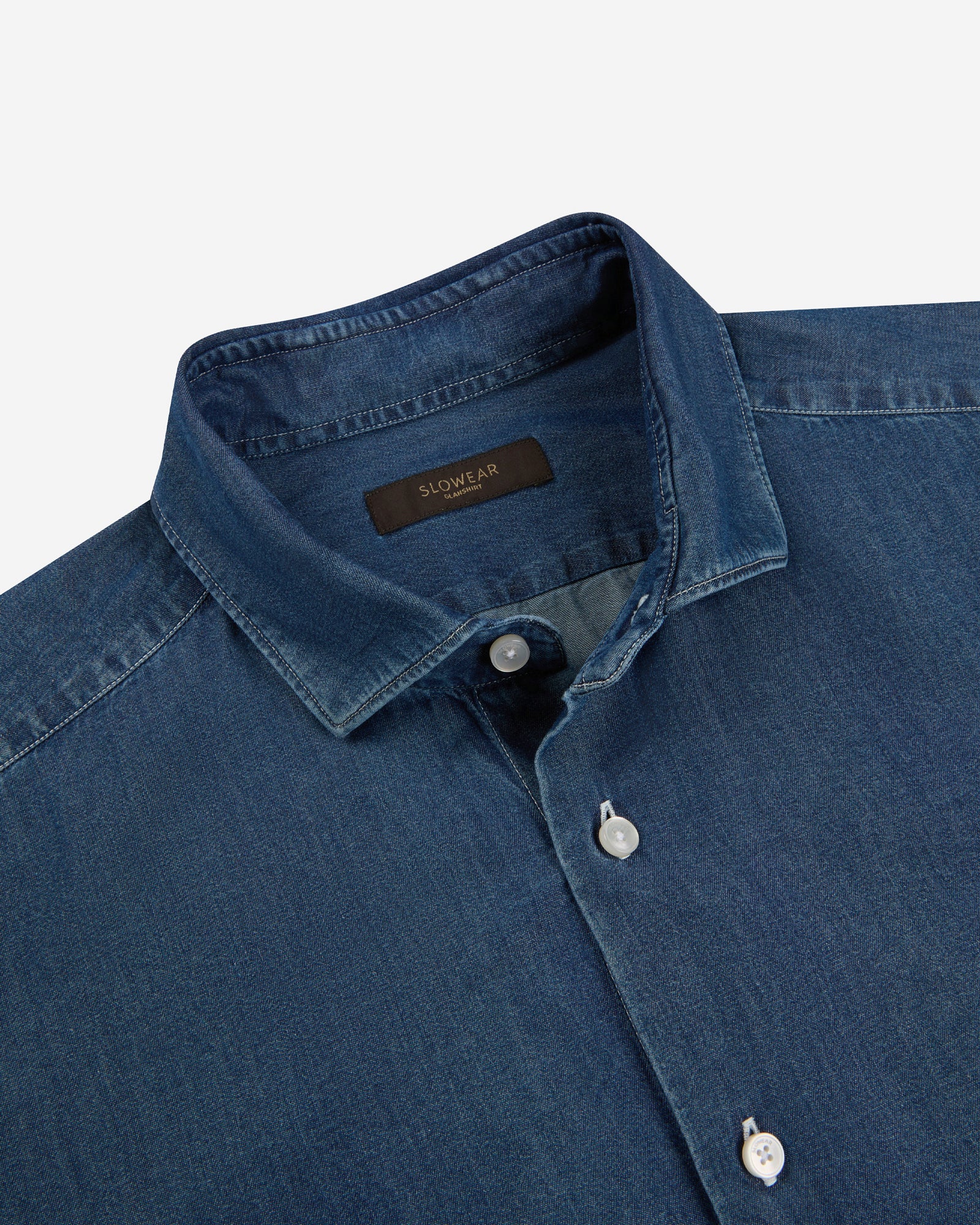 Slim fit denim cotton shirt - Image 6