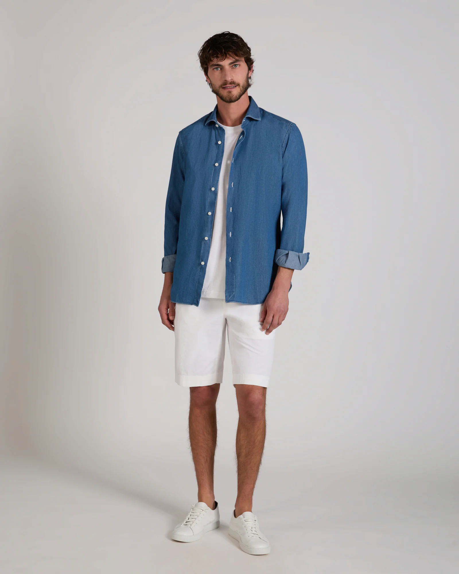 Slim fit denim cotton shirt - Image 5