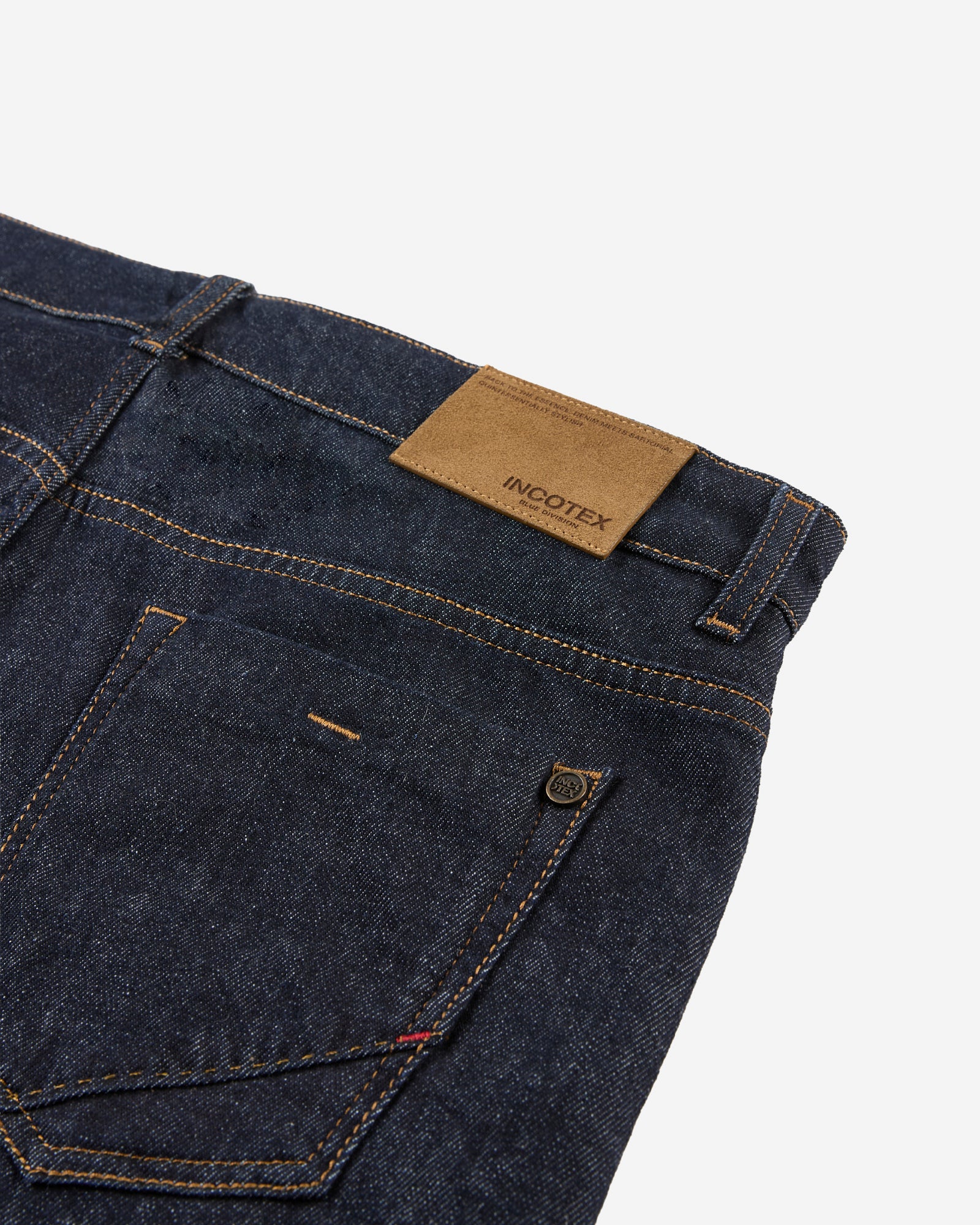 Slim fit five-pocket blue cotton and cashmere denim trousers - Image 7