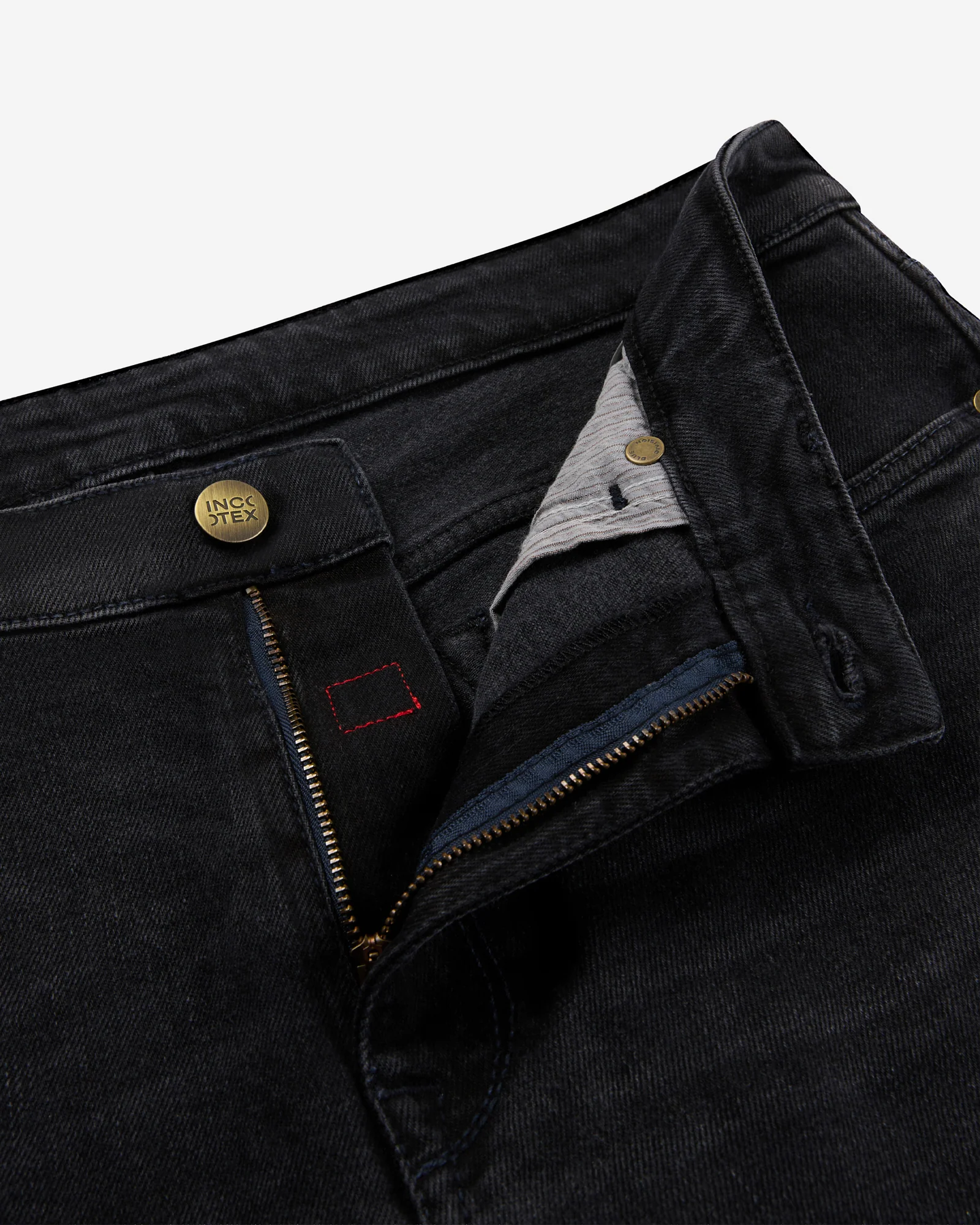 Slim fit five-pocket black cotton denim trousers - Image 4