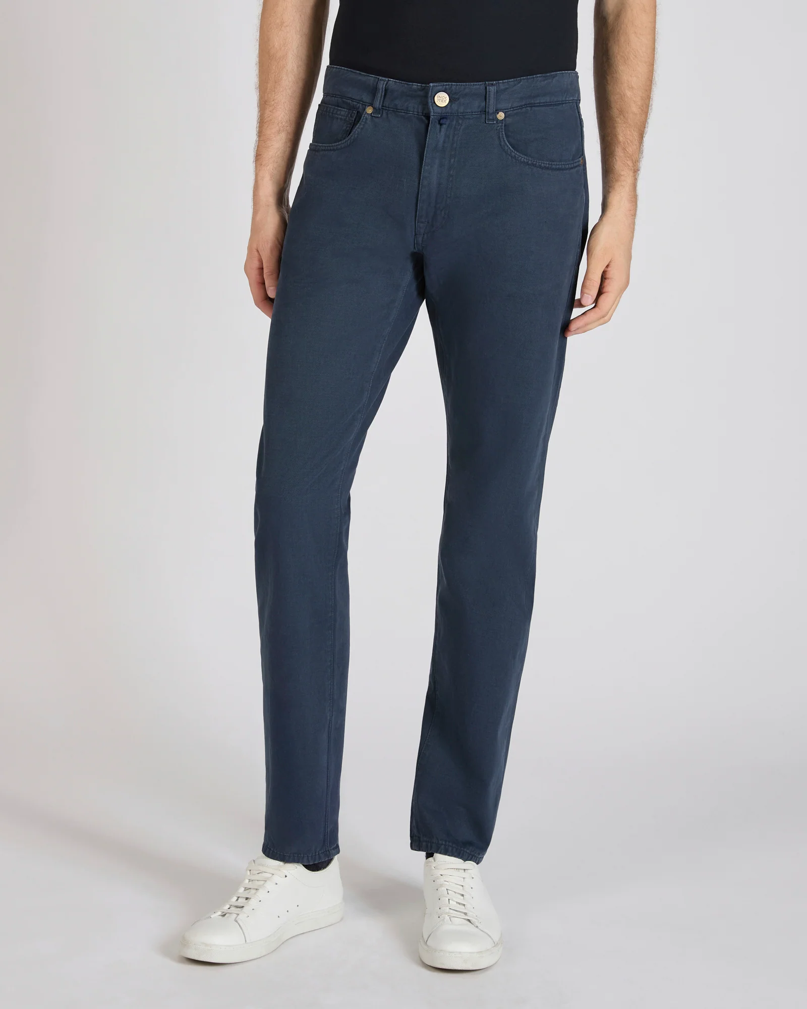 Slim-fit five-pocket trousers in cotton and cashmere - Image 2