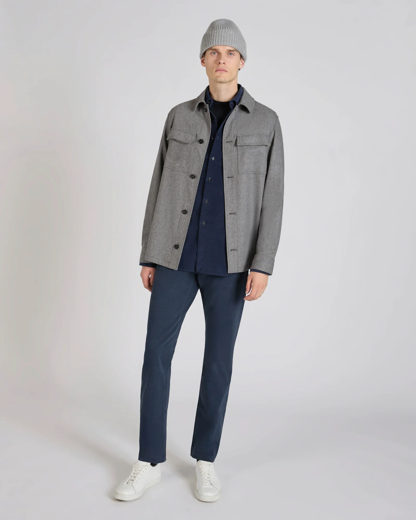 Slim-fit five-pocket trousers in cotton and cashmere - Image 5