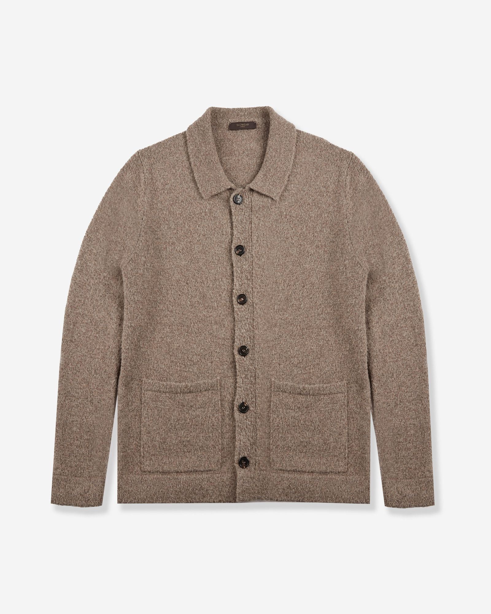 Slim fit Geelong wool bouclé overshirt