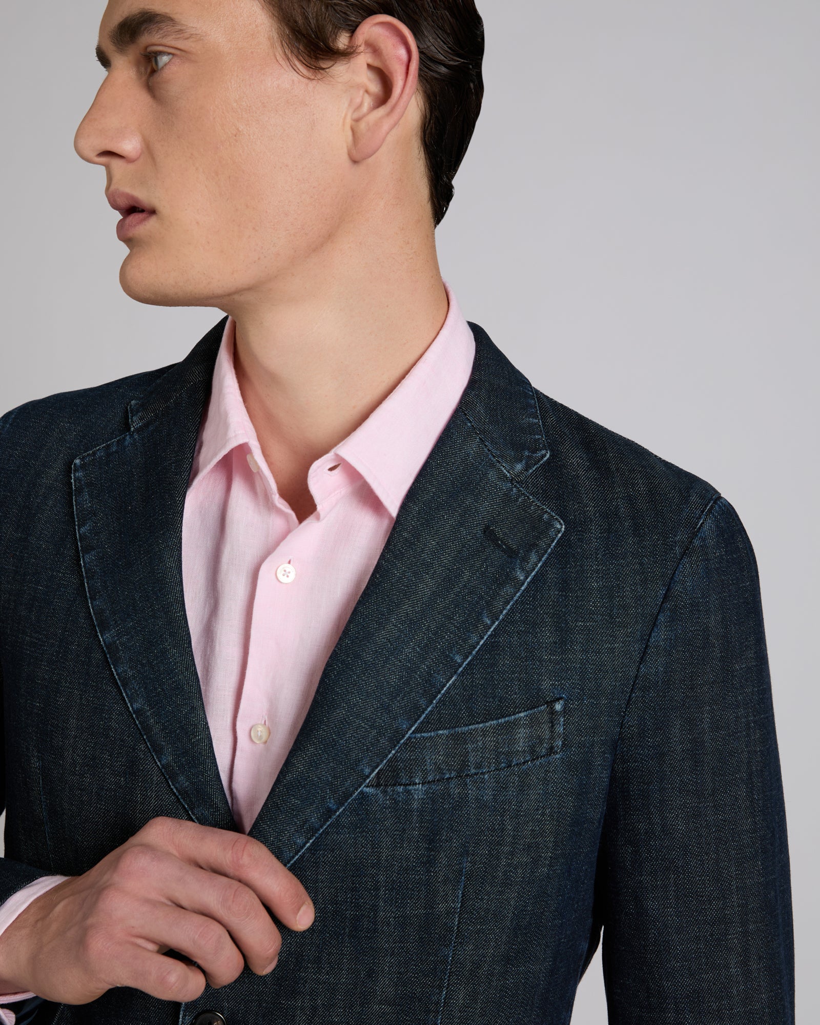 Slim fit Japanese denim jacket - Image 4
