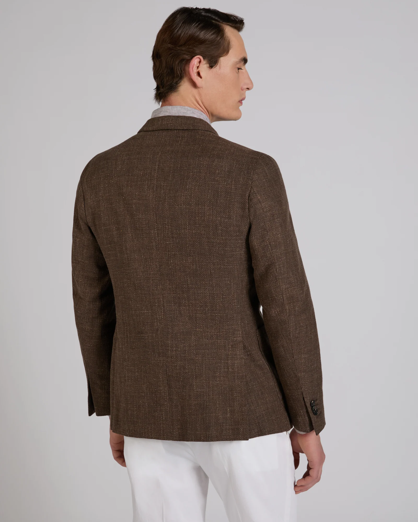 Slim fit mélange effect cotton jacket - Image 3