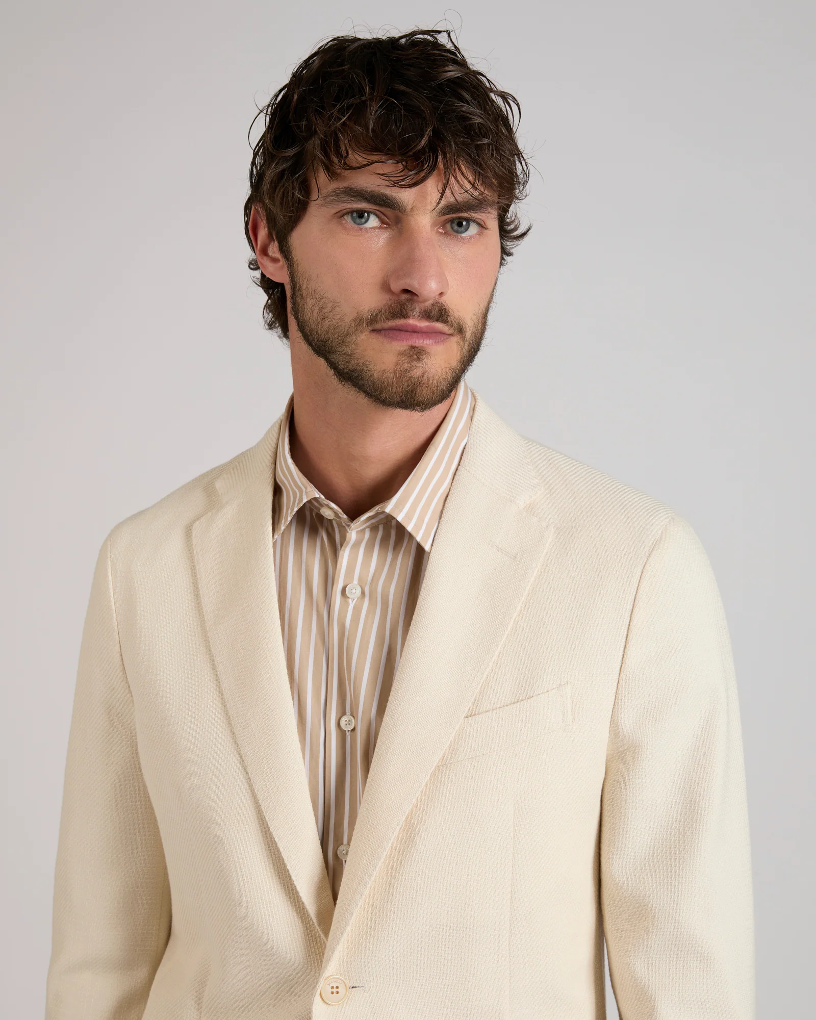 Slim fit mélange effect cotton jacket - Image 4