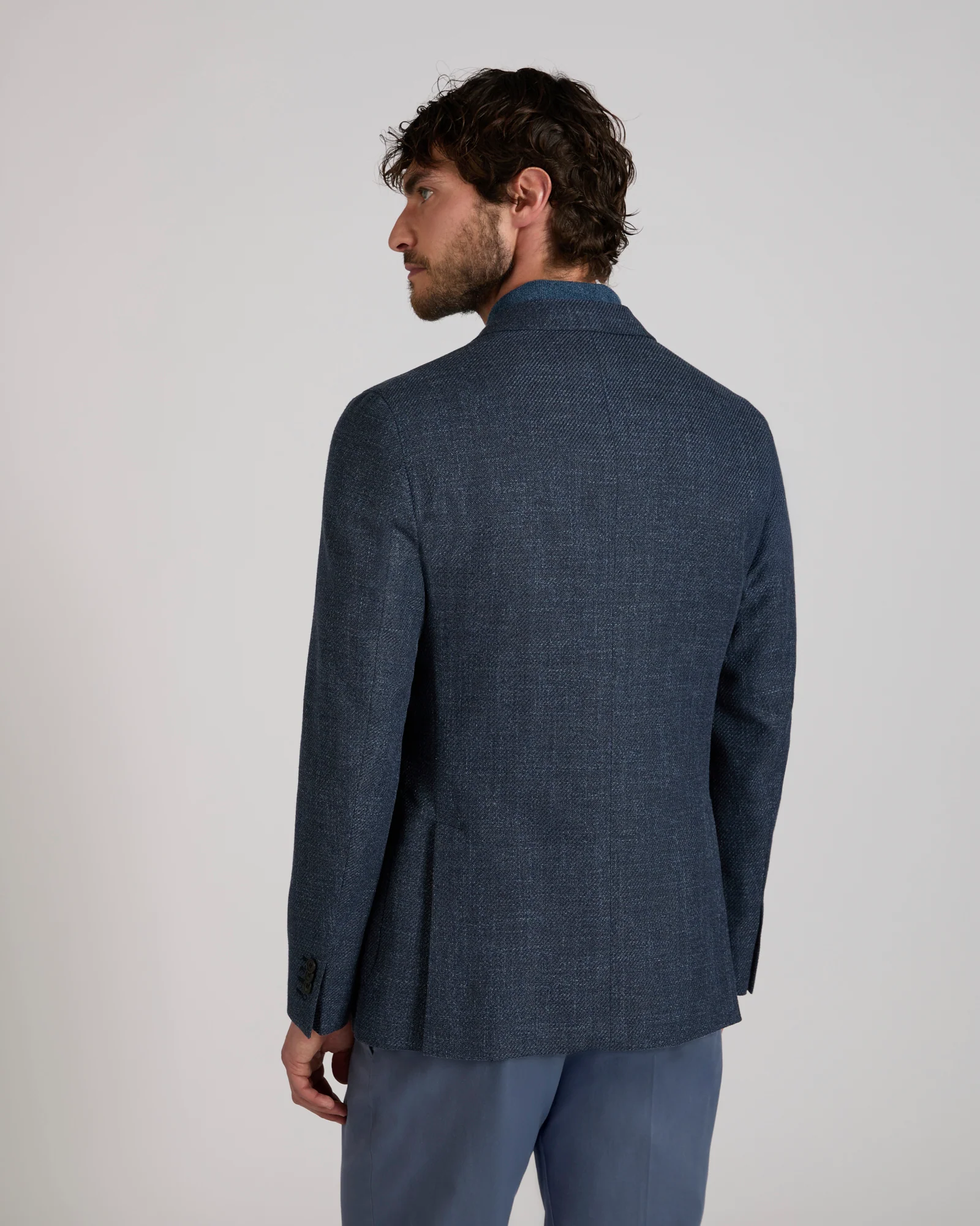Slim fit mélange effect cotton jacket - Image 3