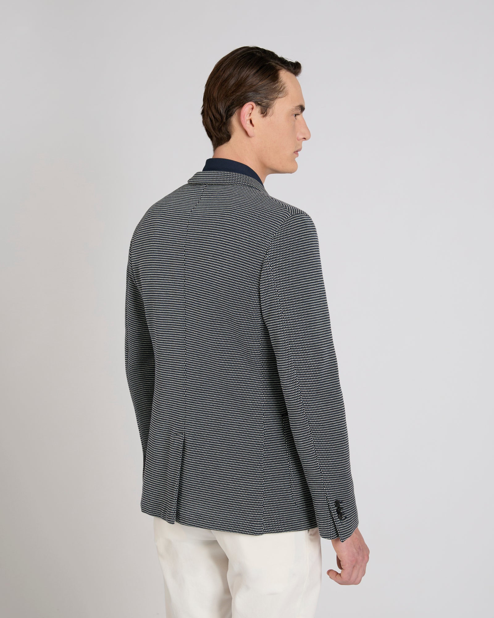 Slim fit micro-patterned jersey jacket - Image 3