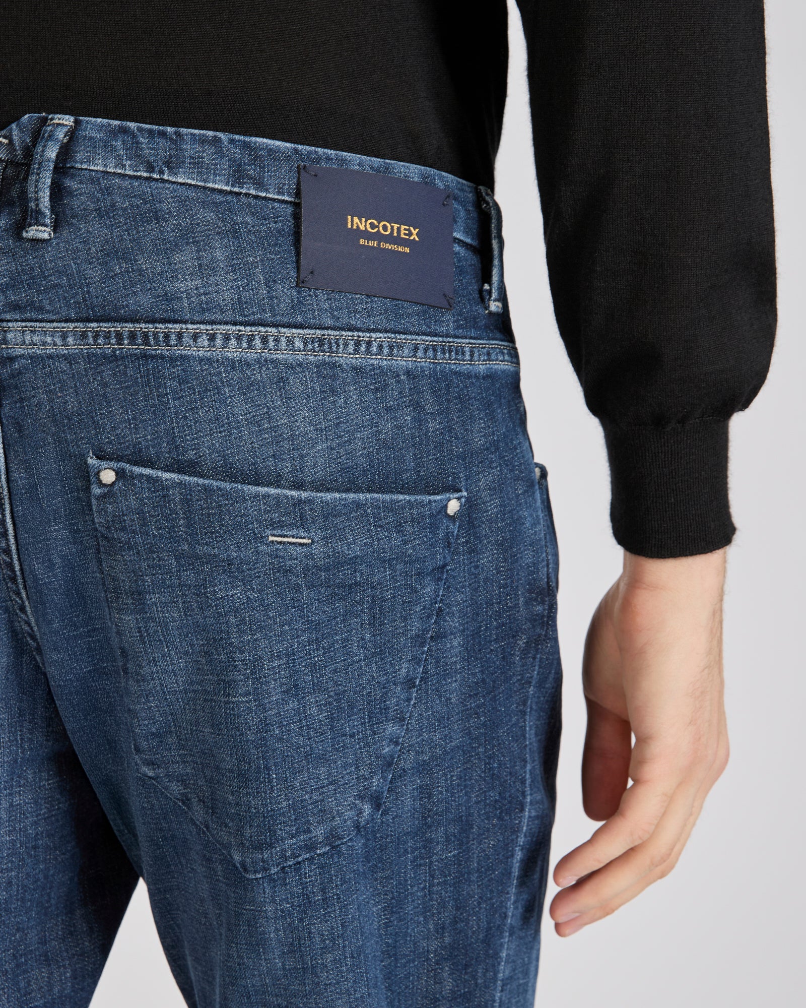 Slim fit tailored trousers in stretch denim - Image 4