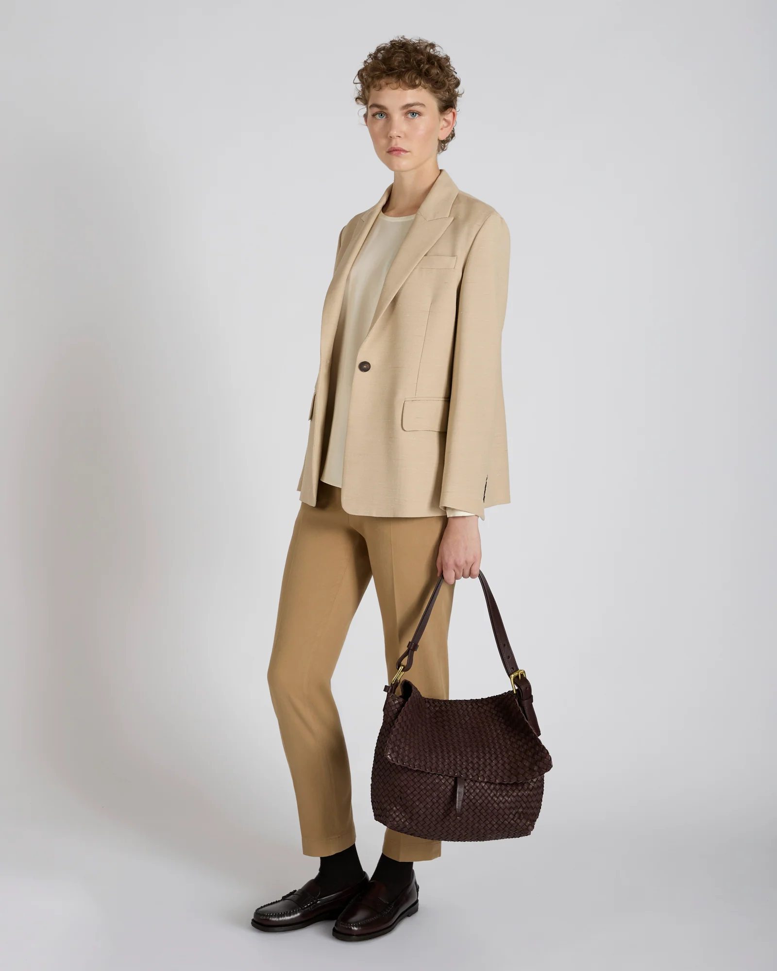 Slim fit trousers in stretch cotton drill - Image 5