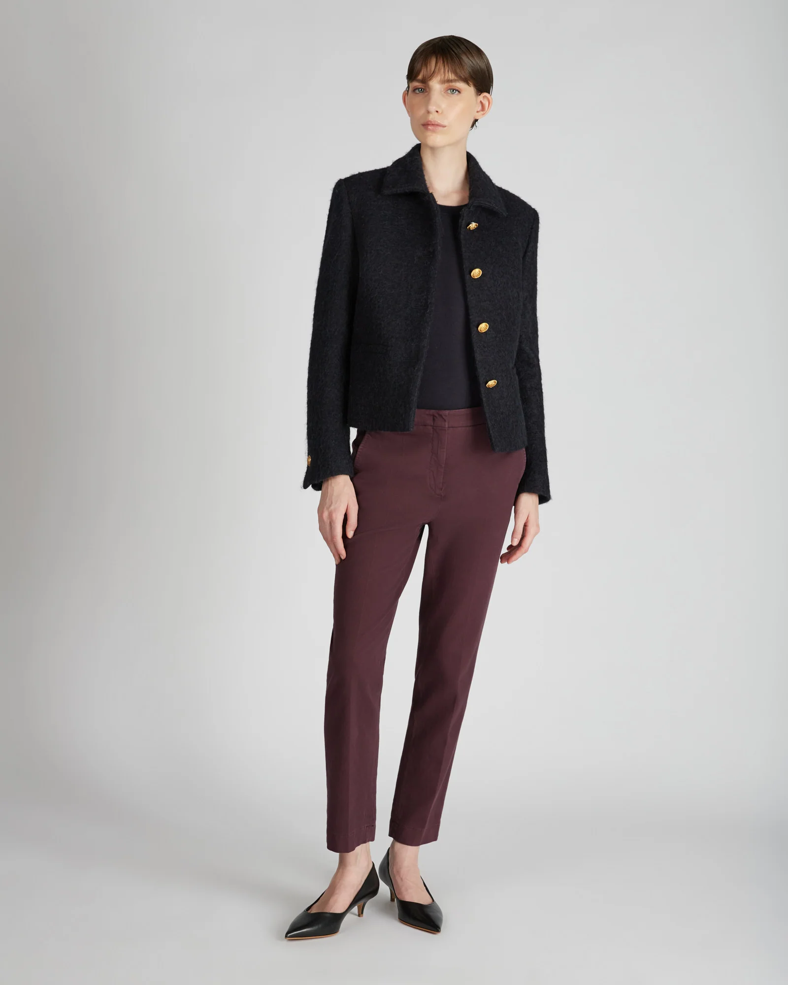 Slim fit trousers in stretch cotton drill - Image 5