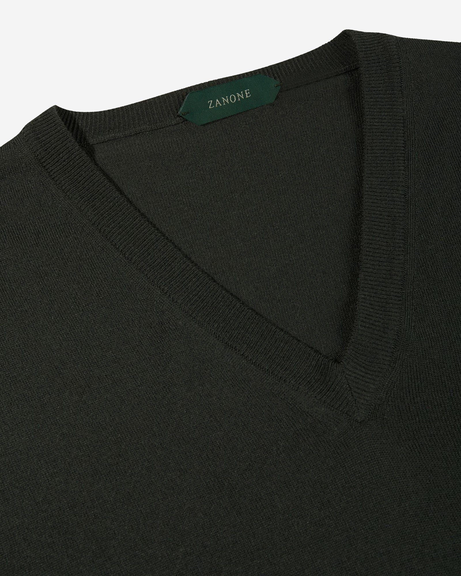 Slim-fit V-neck sweater in certified Flexwool - Image 6