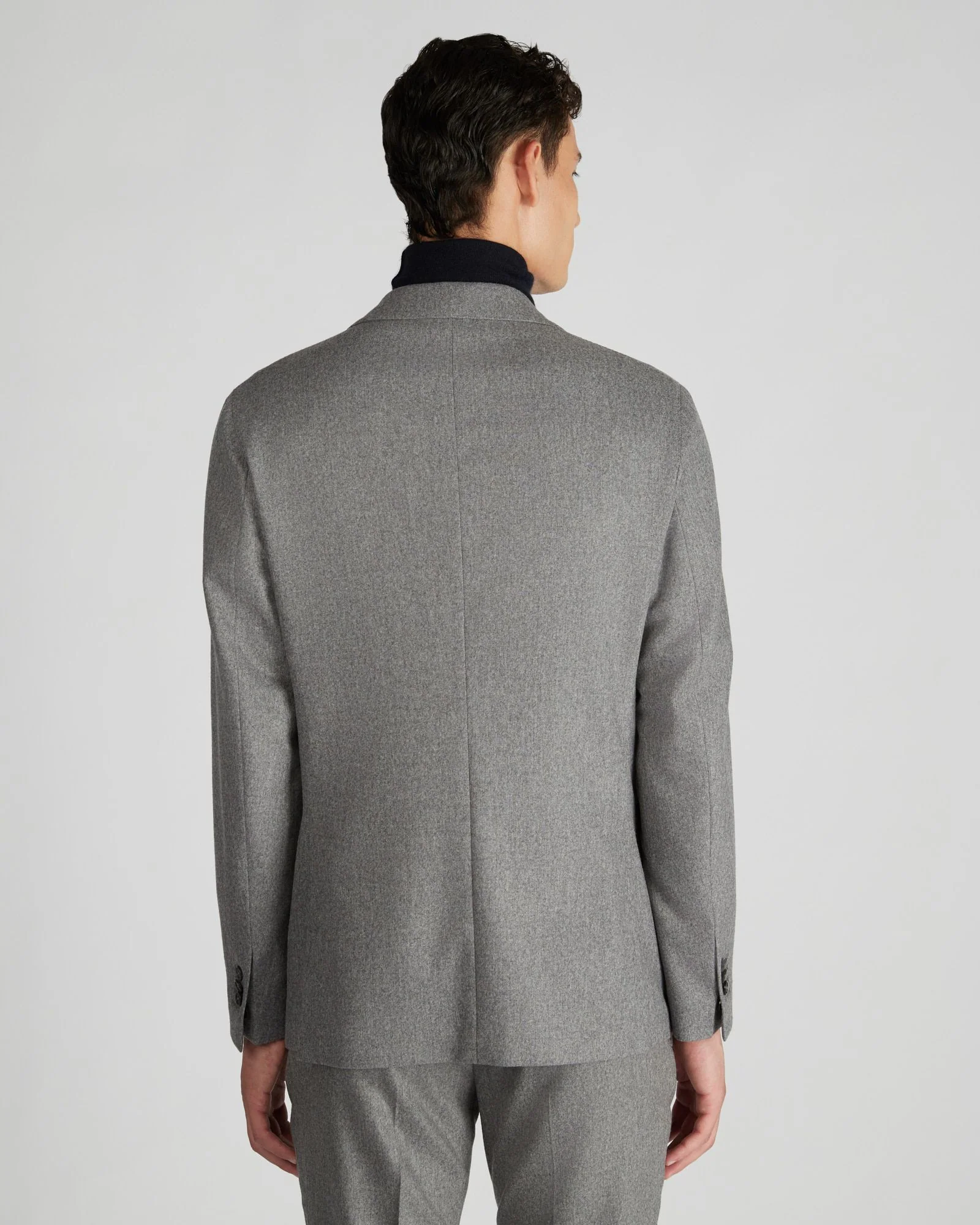 Slim fit wool and cashmere flannel jacket - Image 3