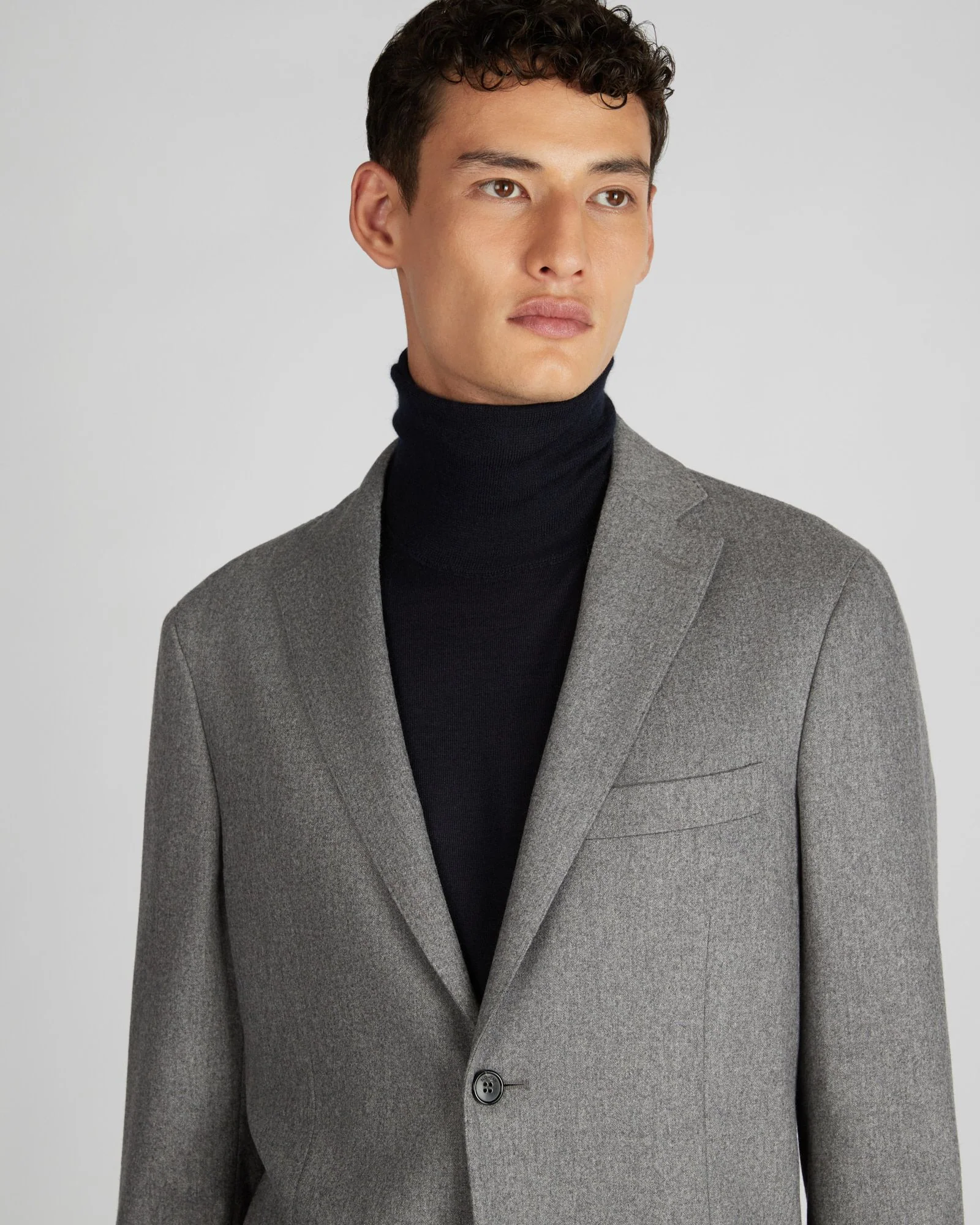 Slim fit wool and cashmere flannel jacket - Image 4