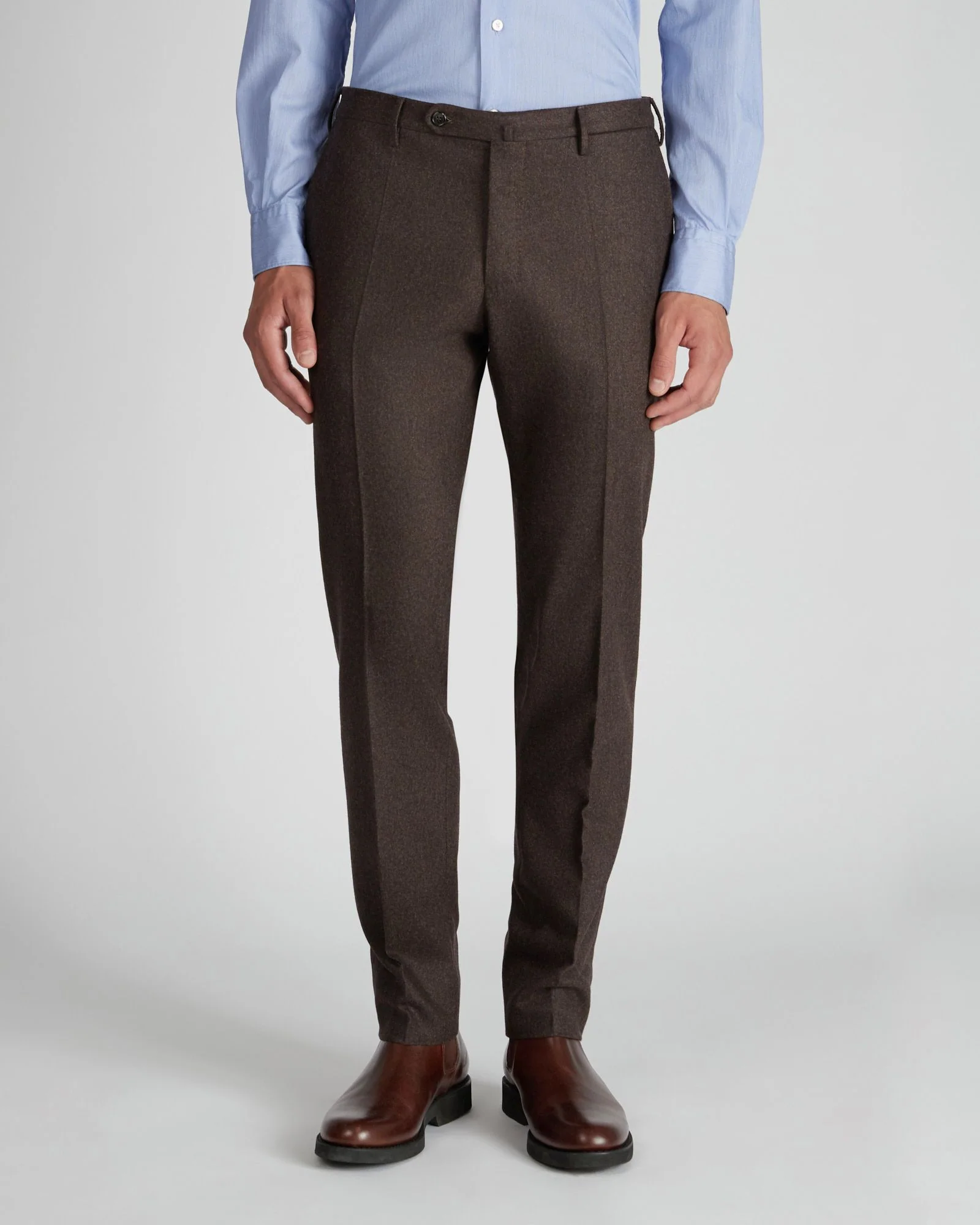 Slim fit wool and cashmere flannel trousers - Image 2