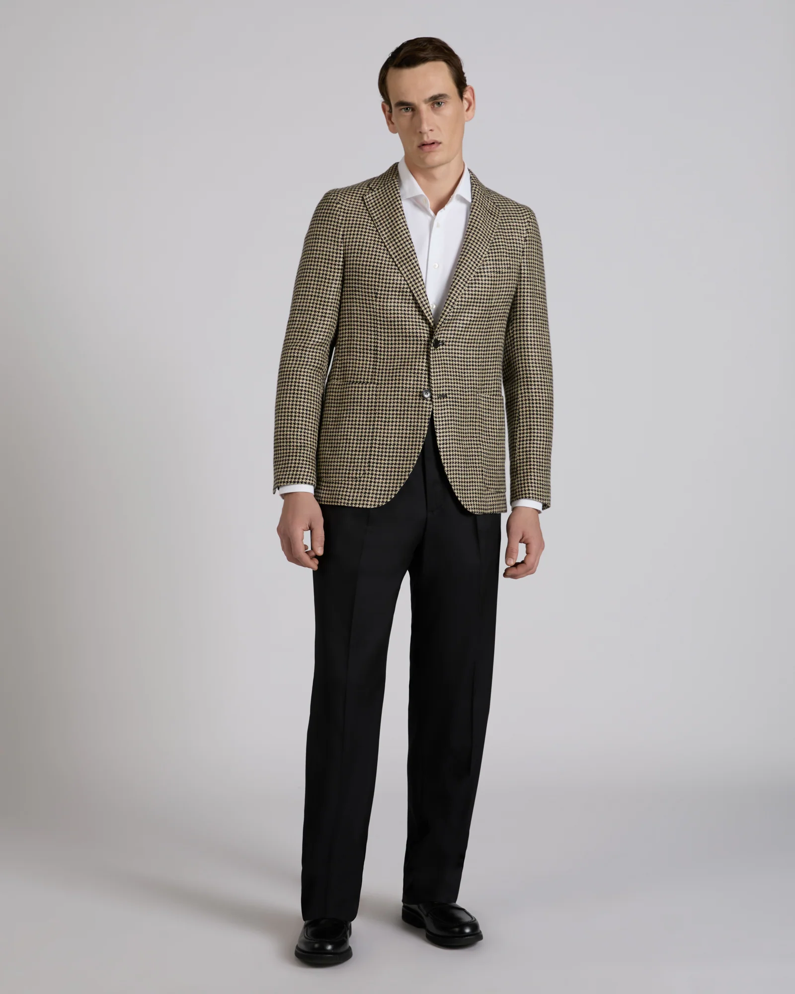 Straight fit wool and silk twill trousers - Image 5