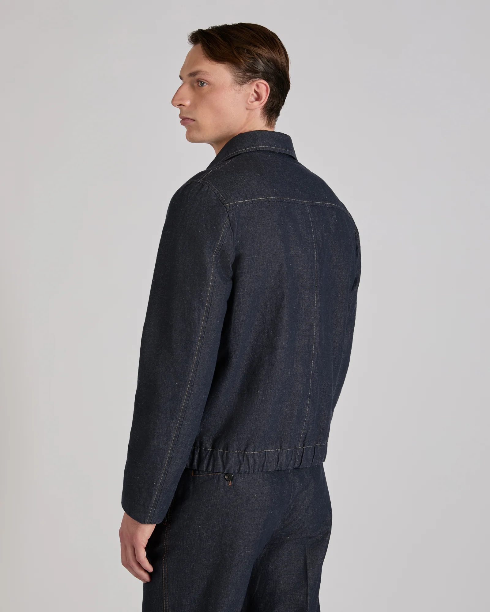 Stretch cotton and linen Primo bomber jacket - Image 3