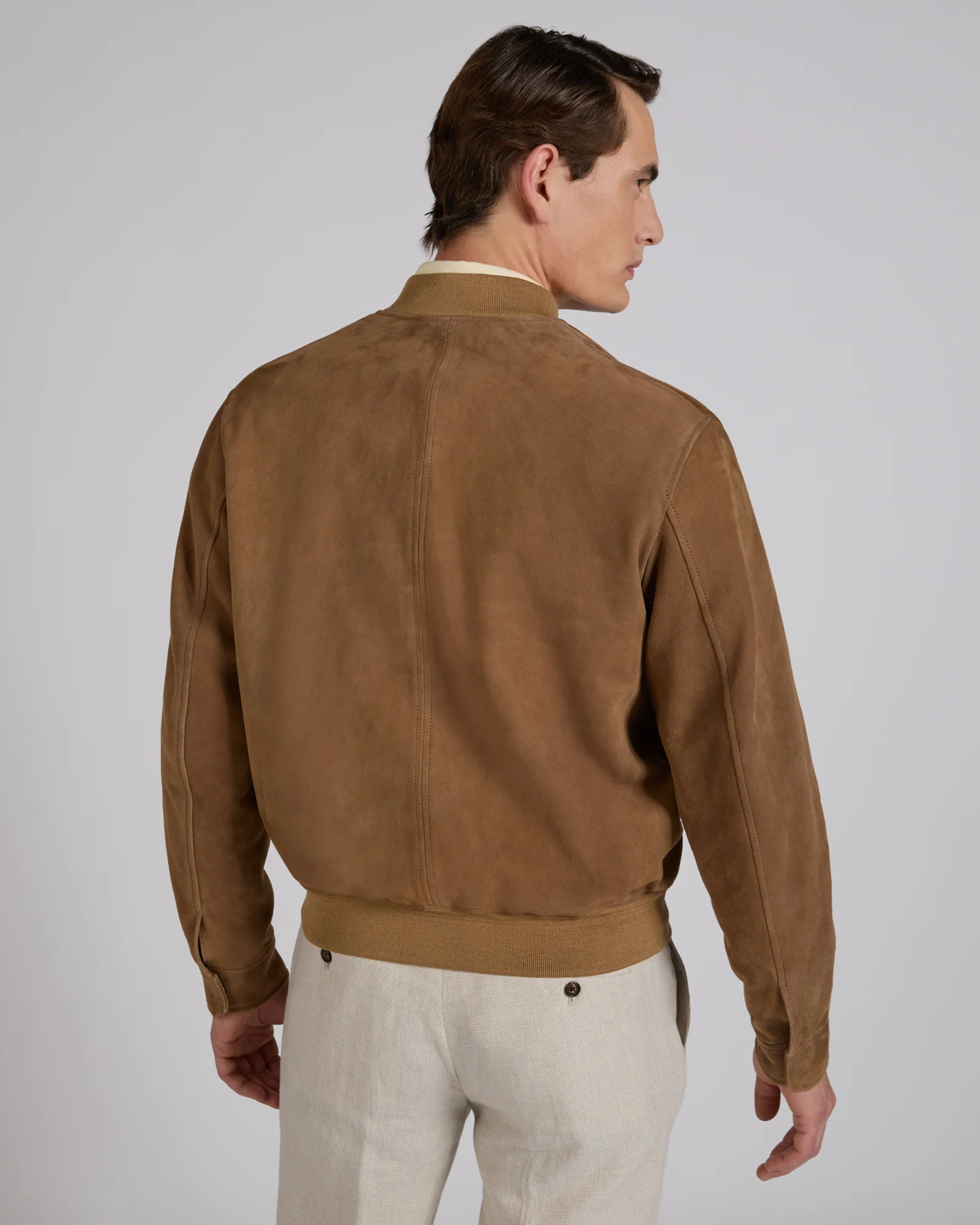 Suede leather bomber jacket - Image 3