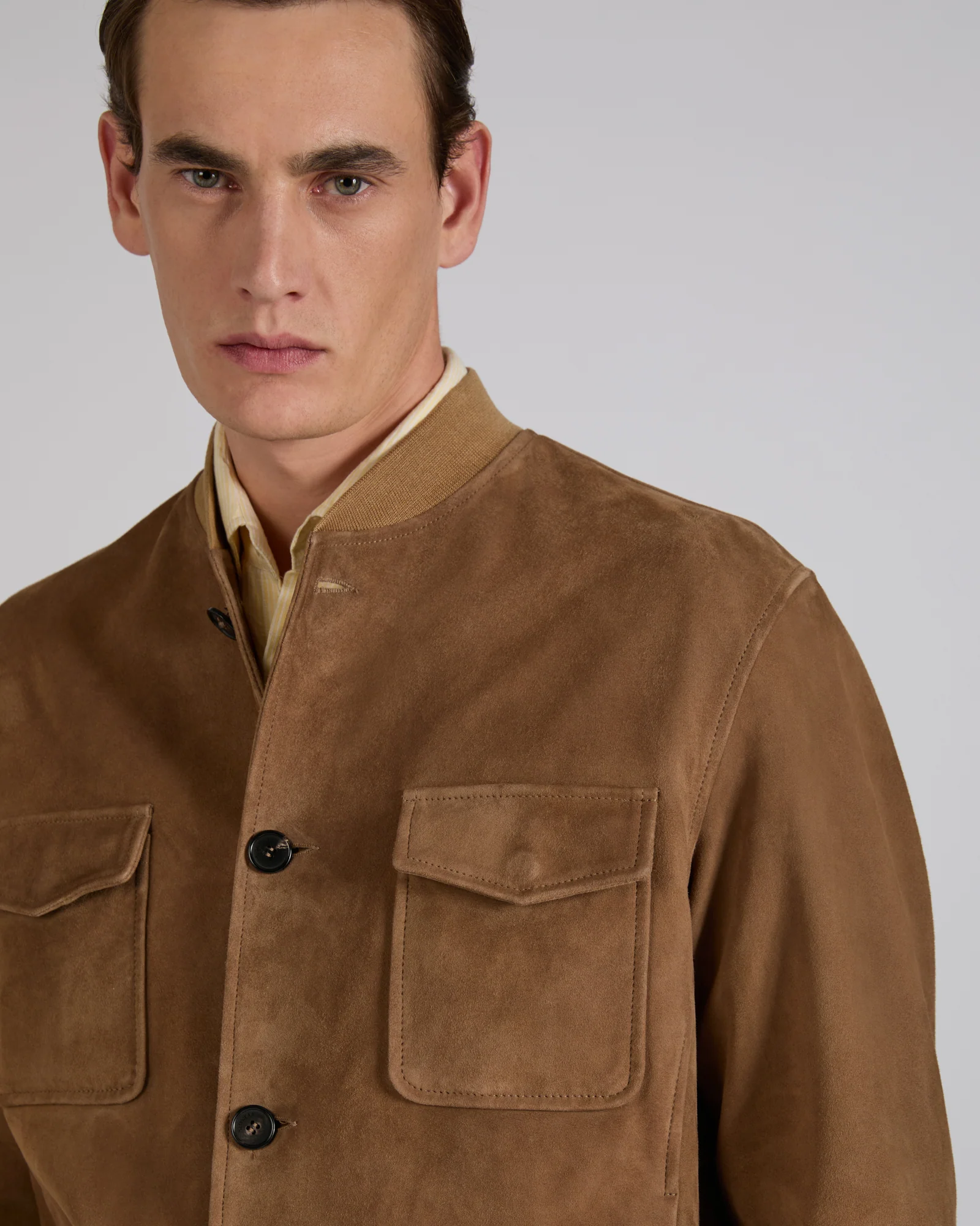 Suede leather bomber jacket - Image 4